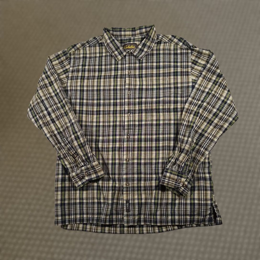 Vintage Cabela's Shirt Mens 2XL Plaid Green Blue Button-Down Long Sleeve Outdoor Casual Size US XXL / EU 58 / 5 - 1 Thumbnail