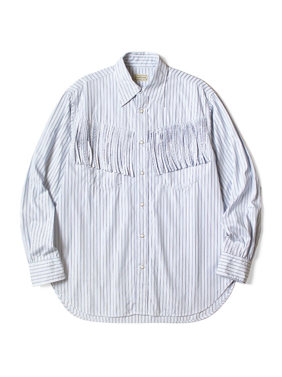 Kapital [3] Cotton Fringe Husky Western Shirt in Stripe Size US L / EU 52-54 / 3 - 9 Thumbnail