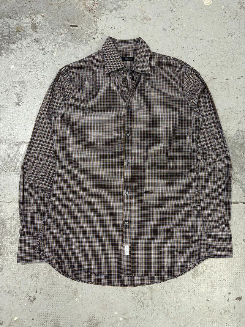 Designer × Dsquared2 × Vintage FW2012 DSquared2 Checkered Blue & Yellow Minimalist Shirt Size US L / EU 52-54 / 3 - 1 Thumbnail