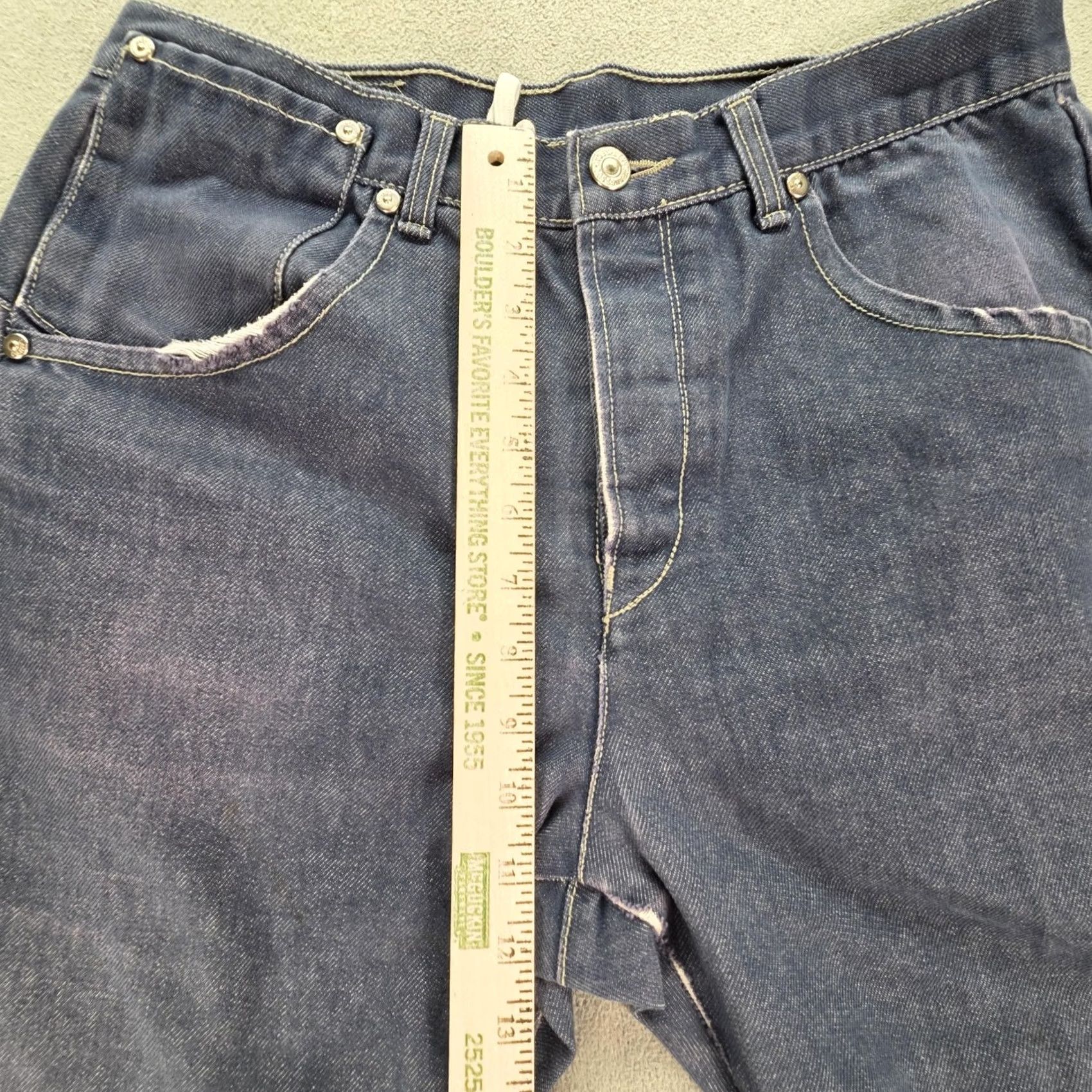 Levi's Levi's Jeans Mens Blue Medium Wash Straight 29x30 Distressed Pockets Button Denim VTG? Size US 29 - 7 Thumbnail