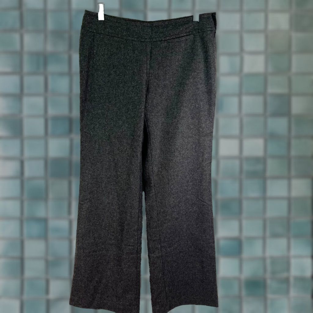 Eddie Bauer VINTAGE Eddie Bauer Flared Wool Blend Dress Pants Womens Size 4 Gray 33in Inseam Metallic Classic Size ONE SIZE - 1 Thumbnail