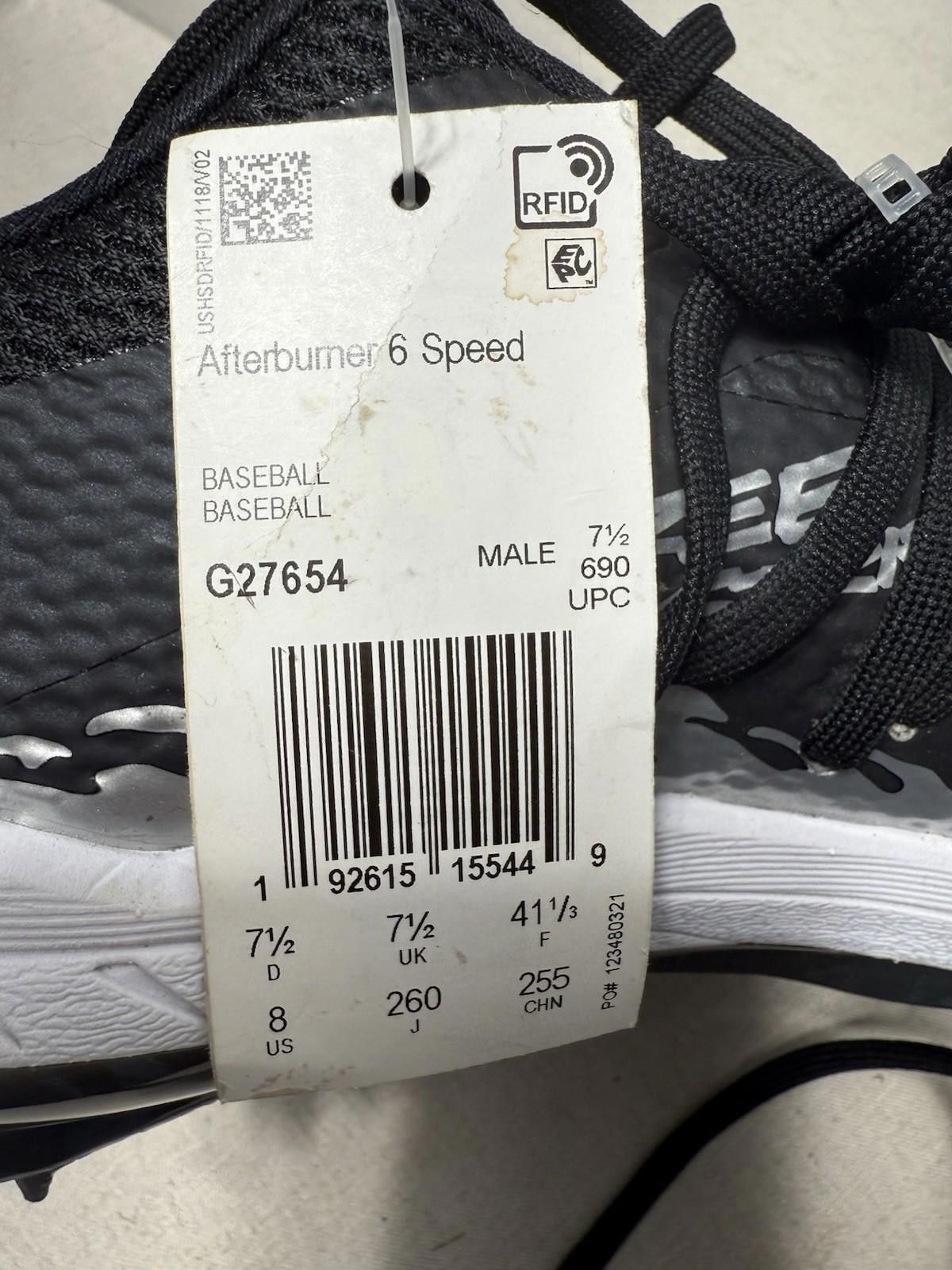 Adidas Adidas Afterburner 6 Speed Trap Black Baseball Men's 8 Size ONE SIZE - 9 Thumbnail