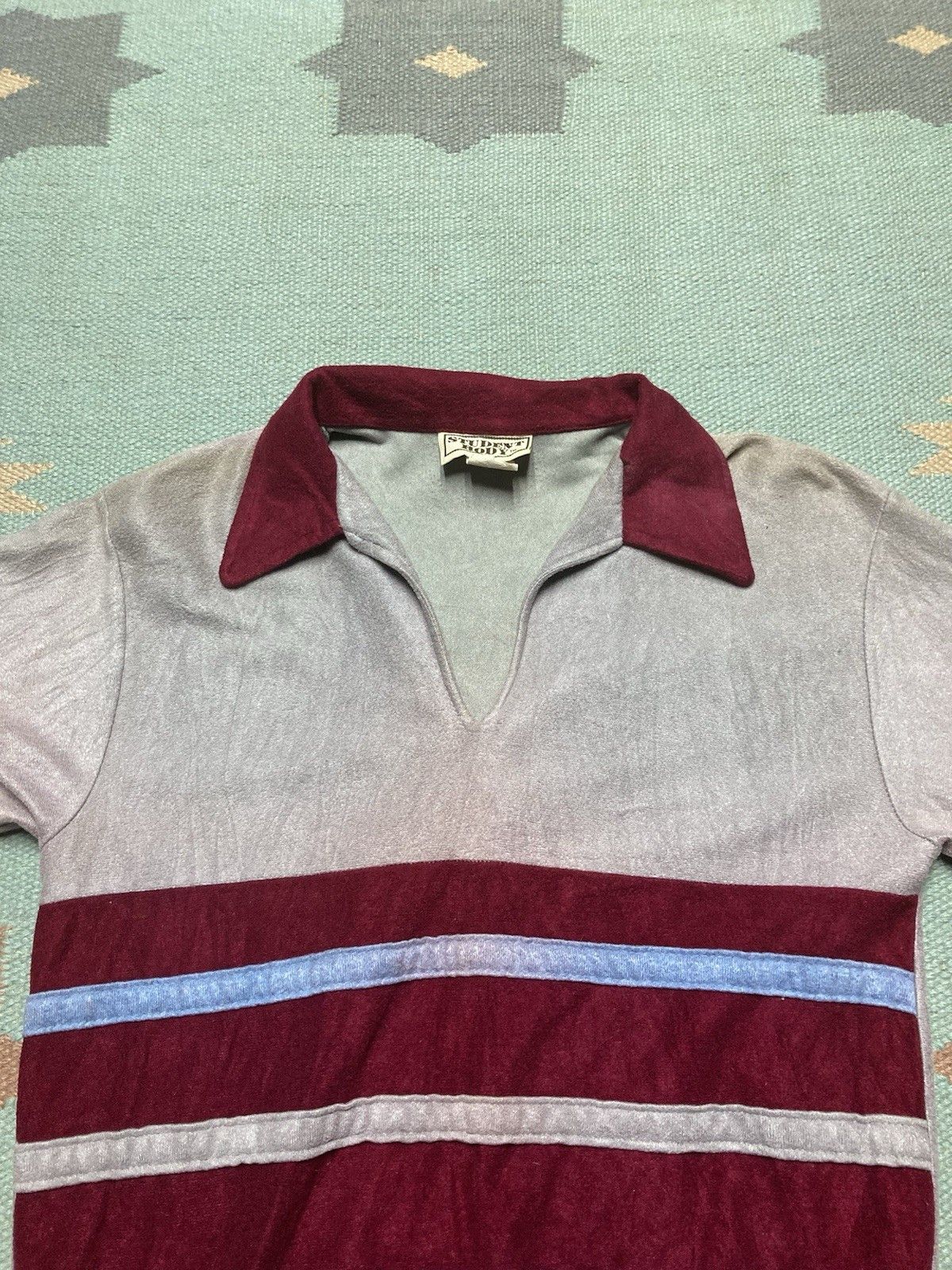 Vintage Vintage 70s polo shirt soft velour striped gaucho styl small Size US S / EU 44-46 / 1 - 7 Thumbnail