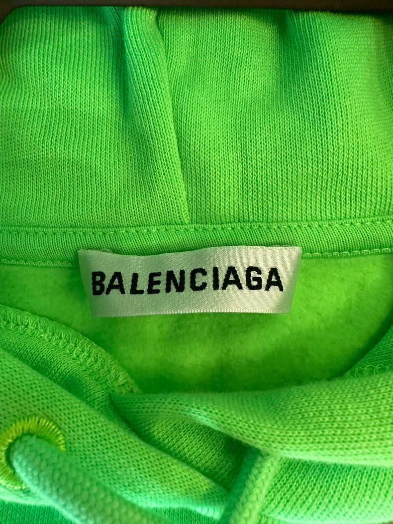Balenciaga Balenciaga Green Logo print loose hoodie/M size Size US M / EU 48-50 / 2 - 3 Thumbnail