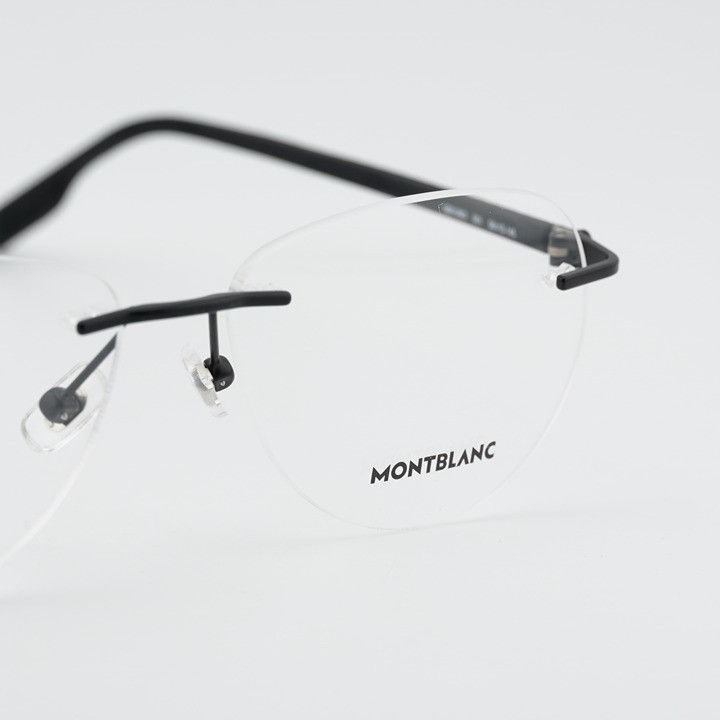 Montblanc Montblanc MB0186O 001 Eyeglasses Black 56mm Round Frame Size ONE SIZE - 5 Thumbnail