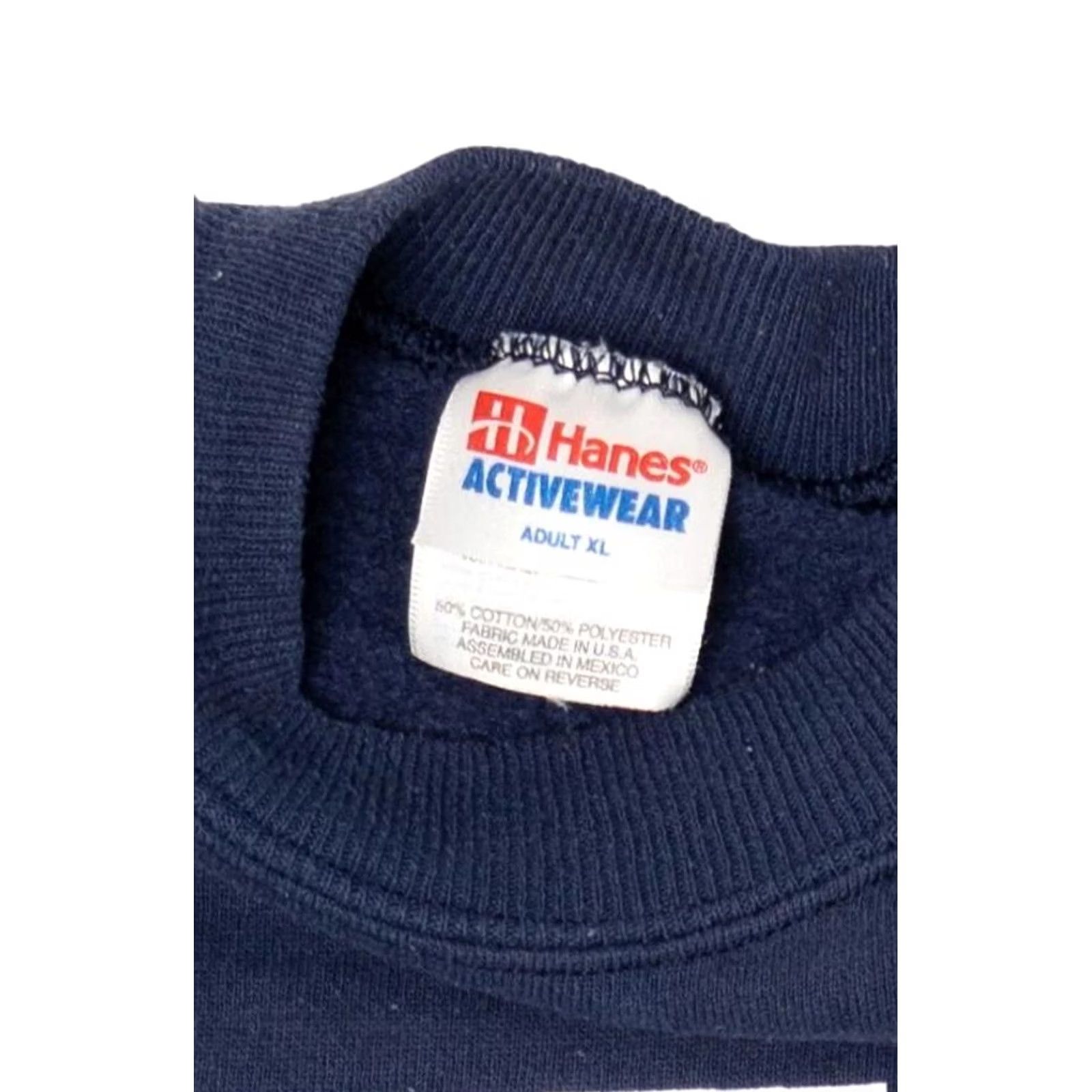 Hanes VINTAGE Northside Wrestling Raglan Sweatshirt Navy Blue 1990s XL Hanes Mens Womens Girls Boys Size US XL / EU 56 / 4 - 3 Thumbnail