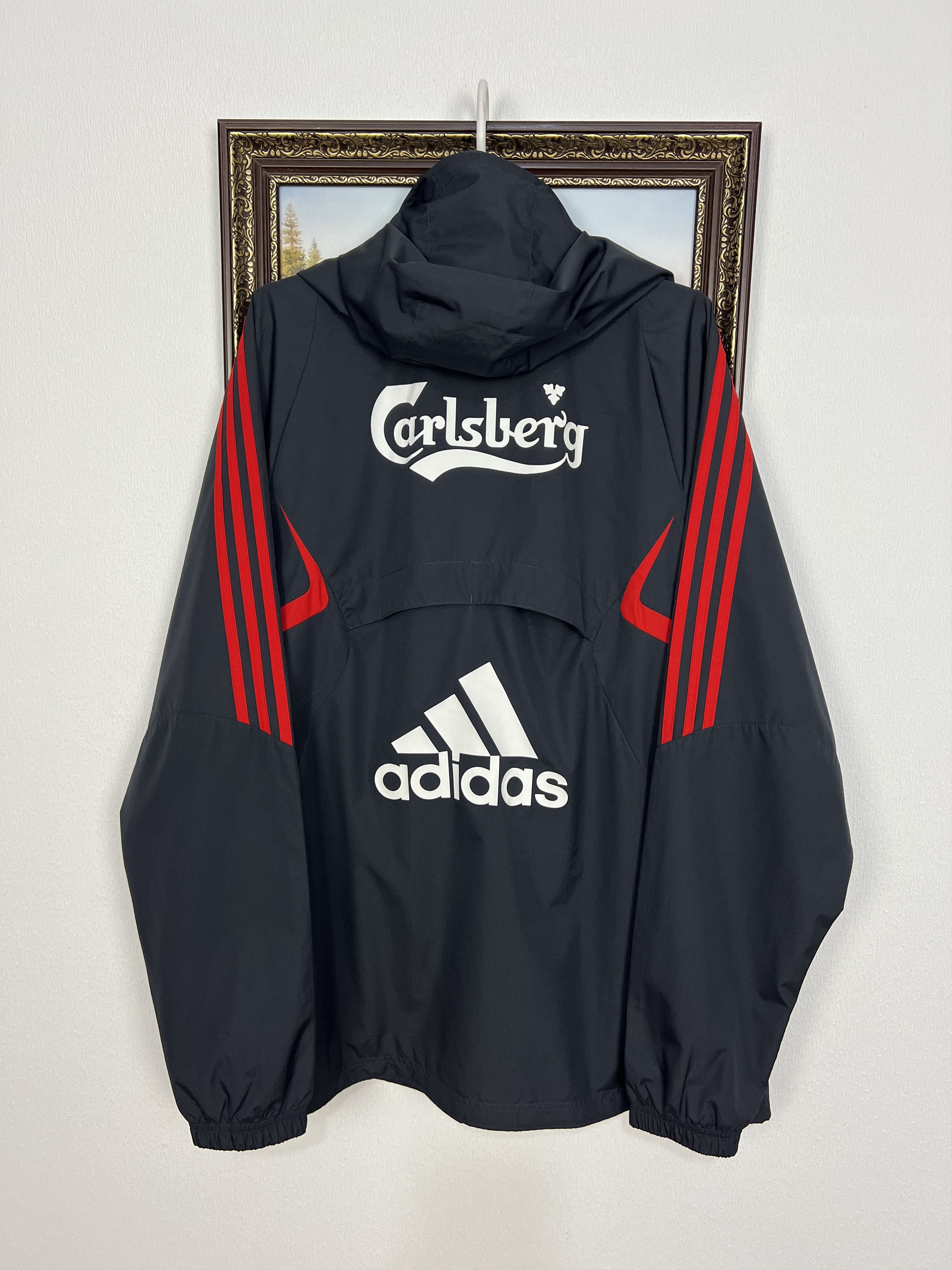 Adidas Liverpool Football Jacket Soccer Track Top Hooded Rare Size US XL / EU 56 / 4 - 9 Thumbnail