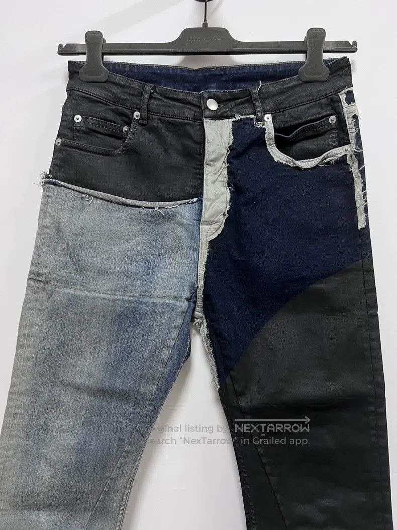 Rick Owens Rick Owens SS19 Mainline Wax Denim Patchwork Pants Size US 31 - 2 Thumbnail