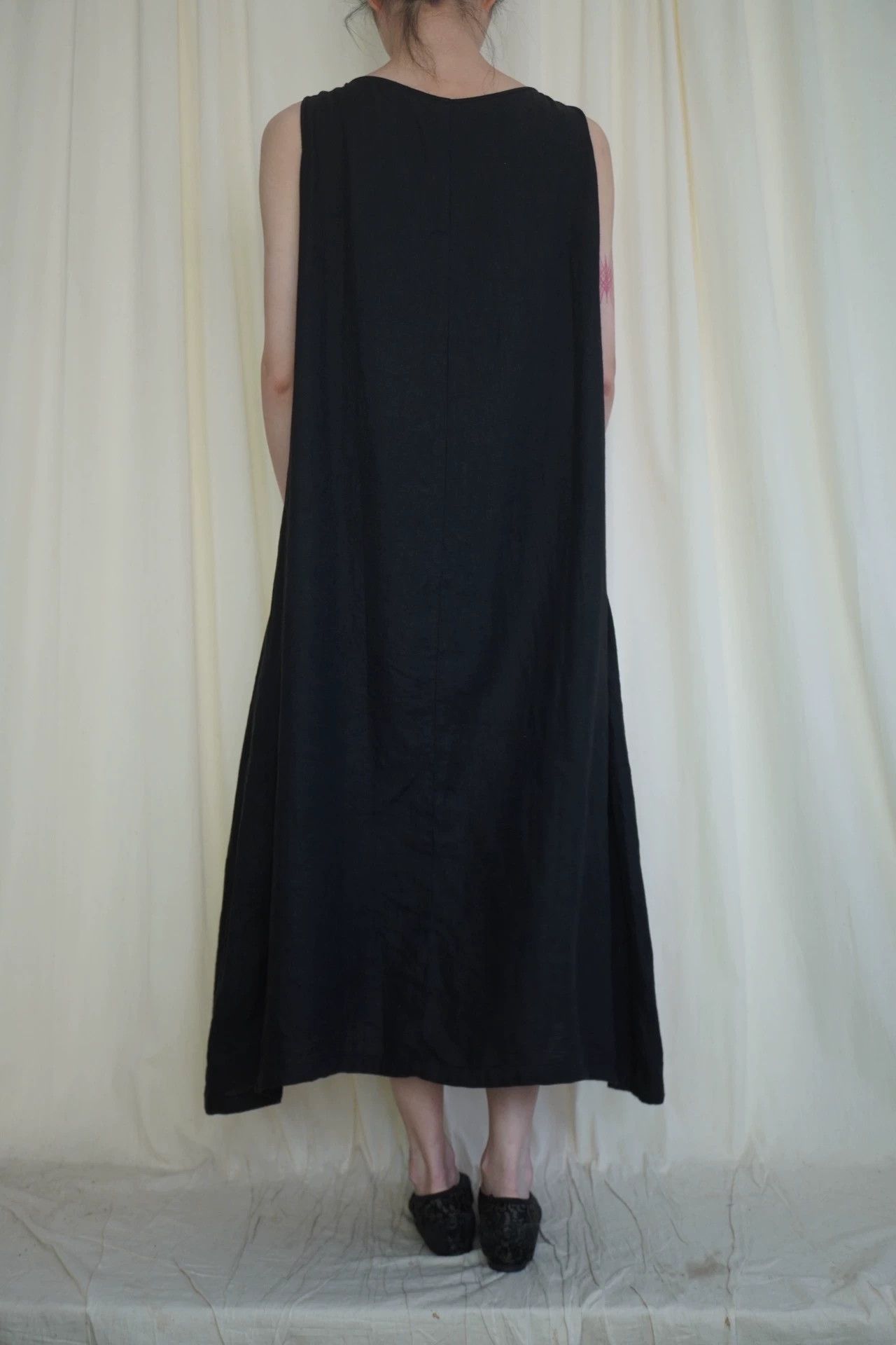 Other EvamEva 2000s Black Linen Vest Dress Japan 9/10 Free Size Size ONE SIZE - 5 Thumbnail
