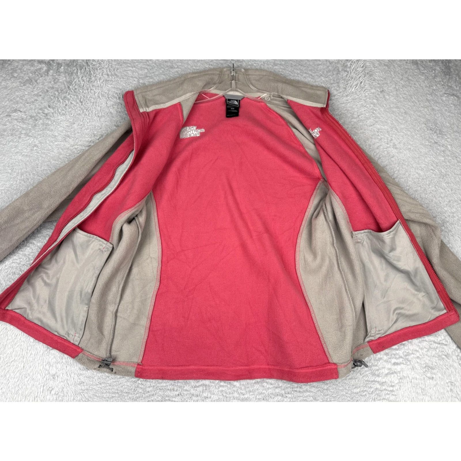The North Face The North Face Jacket Women Medium Pink Tan Fleece Full Zip Outdoor Hiking Liner Size M / US 6-8 / IT 42-44 - 2 Thumbnail