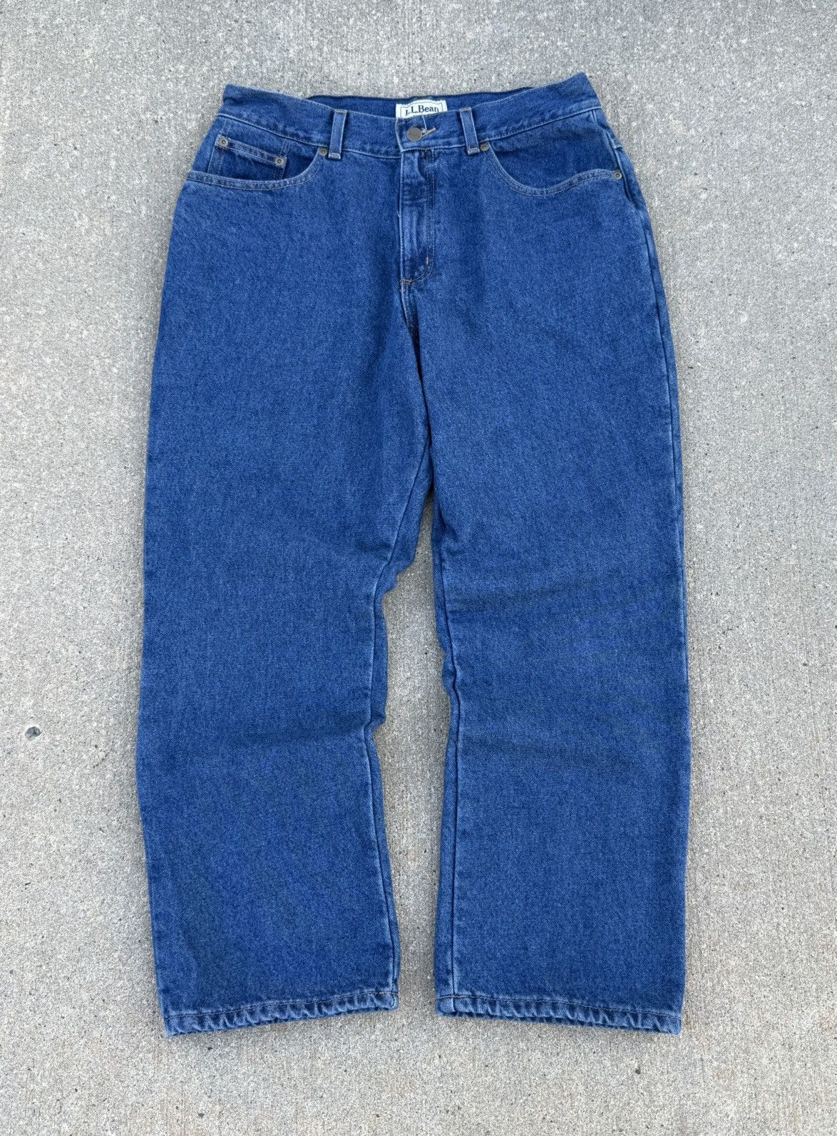 L.L. Bean × Vintage Vintage L.L. Bean Original Fit Flannel Lined Jeans 14 PET Size 32" / US 10 / IT 46 - 1 Thumbnail