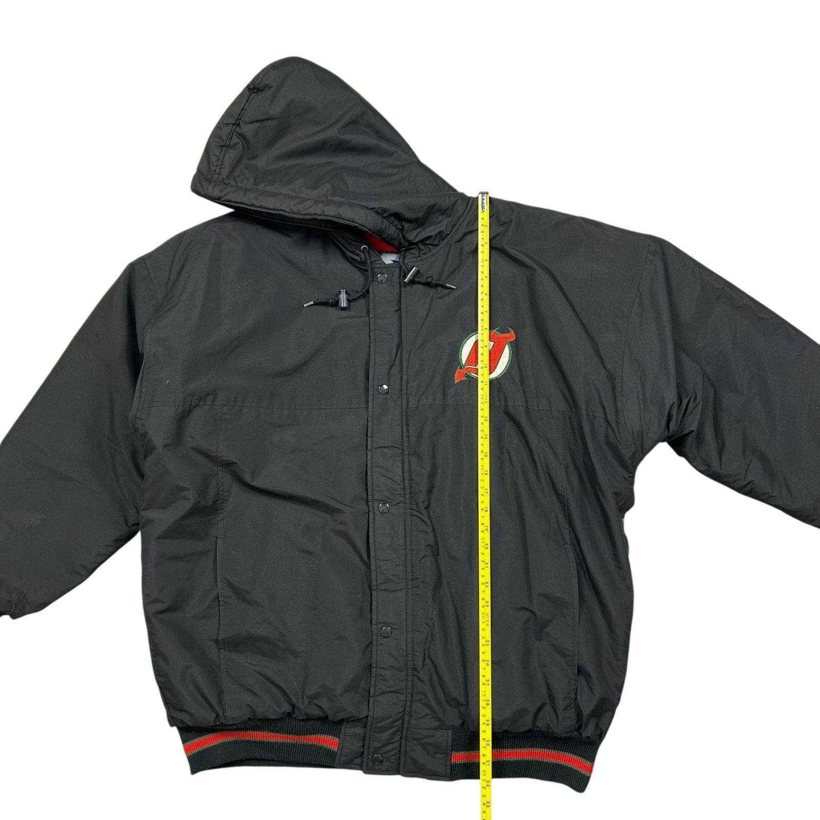 NHL VTG 90s NHL NEW JERSEY DEVILS STARTER HOODED PUFFER JACKET Size US XXL / EU 58 / 5 - 9 Thumbnail