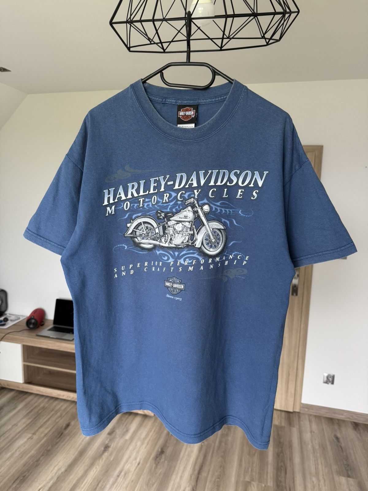 Harley Davidson × Vintage × West Coast Choppers Vintage 2003 Harley Davidson Motorcycle Washed T-shirt L USA Size US L / EU 52-54 / 3 - 1 Thumbnail