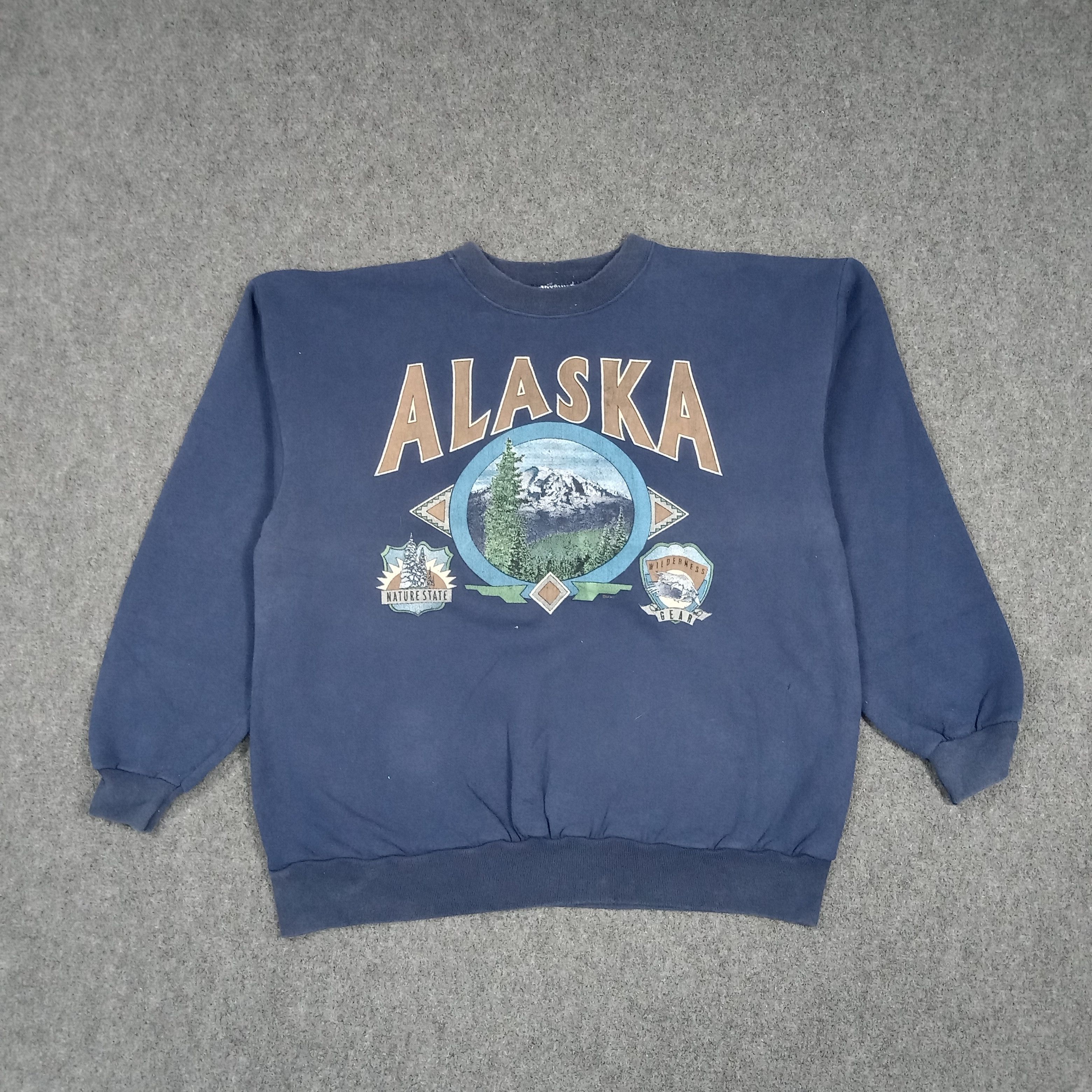 Vintage Alaska Nature States Graphic Sweatshirt C291N2 Size US L / EU 52-54 / 3 - 1 Thumbnail