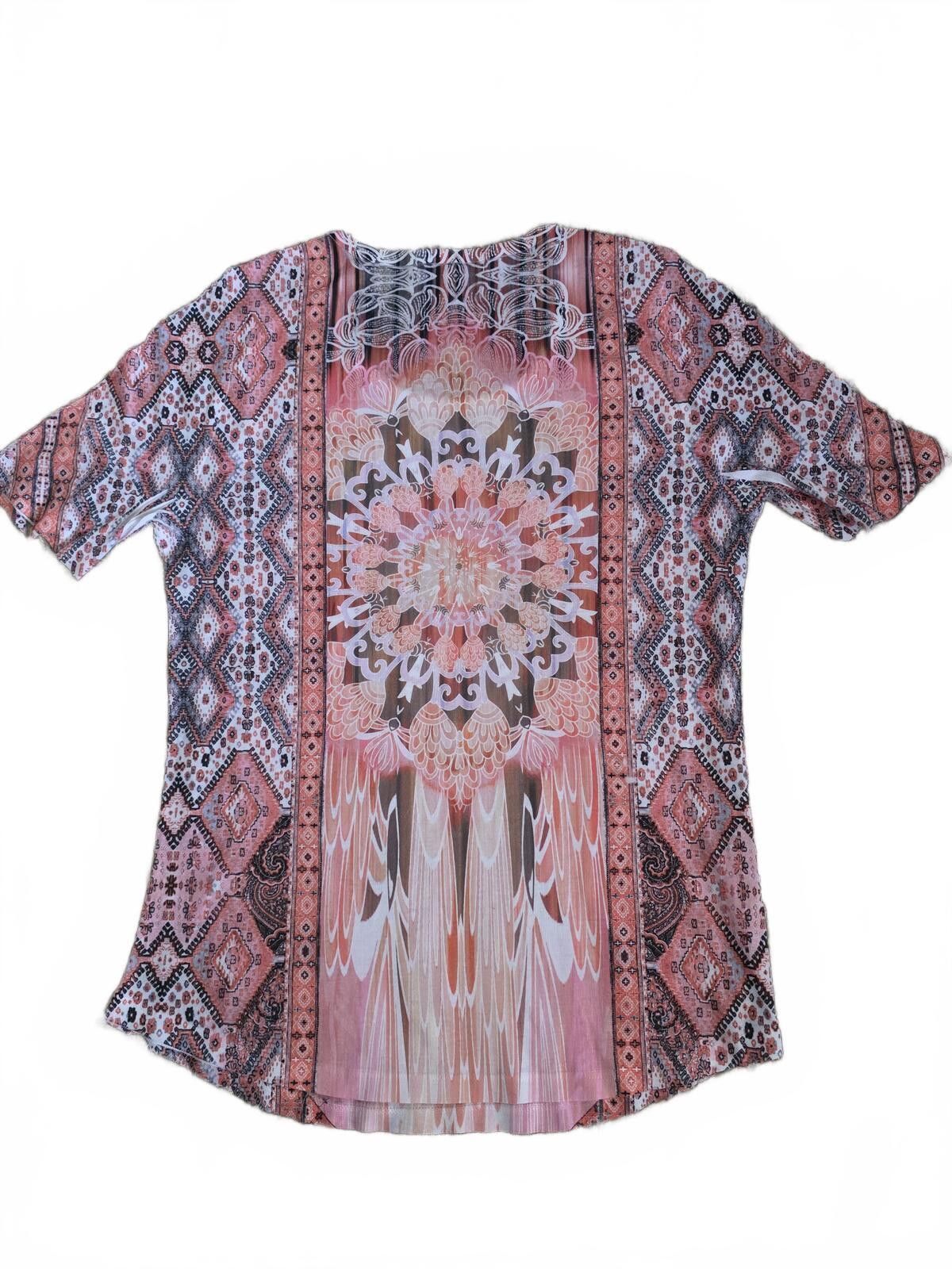 Other Christopher & Banks Pink Patterned Short Sleeve Top Medium Size M / US 6-8 / IT 42-44 - 3 Thumbnail