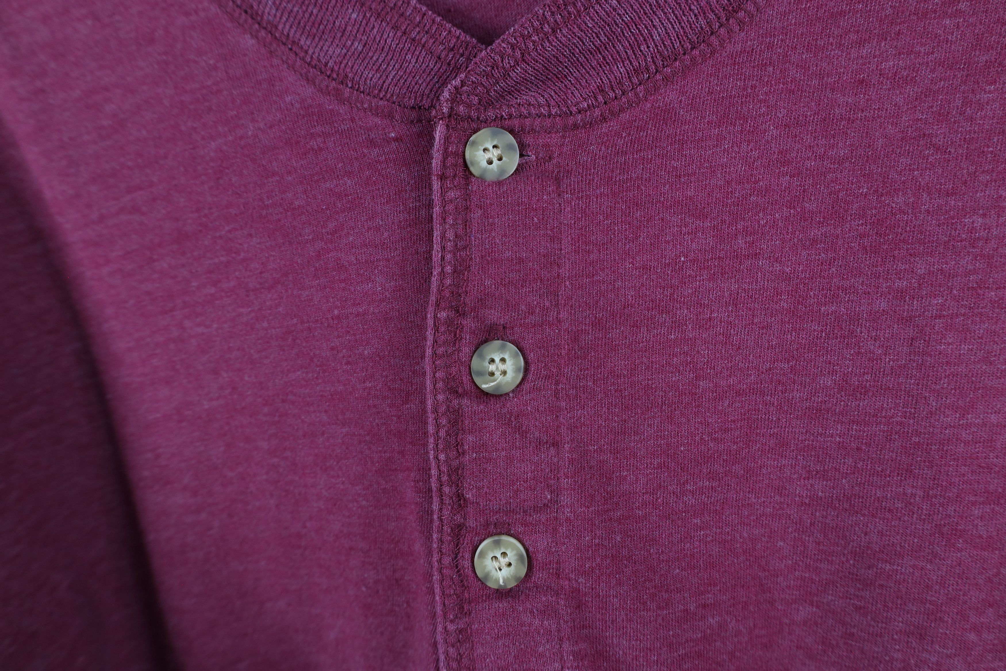 Vintage Vintage 90s Streetwear Blank Long Sleeve Henley T-Shirt Red Size US M / EU 48-50 / 2 - 7 Thumbnail