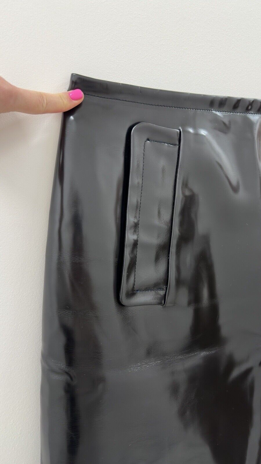 Prada Prada Vinyl Trapezoid A-Line Skirt Black Size 44 Size 30" / US 8 / IT 44 - 3 Thumbnail
