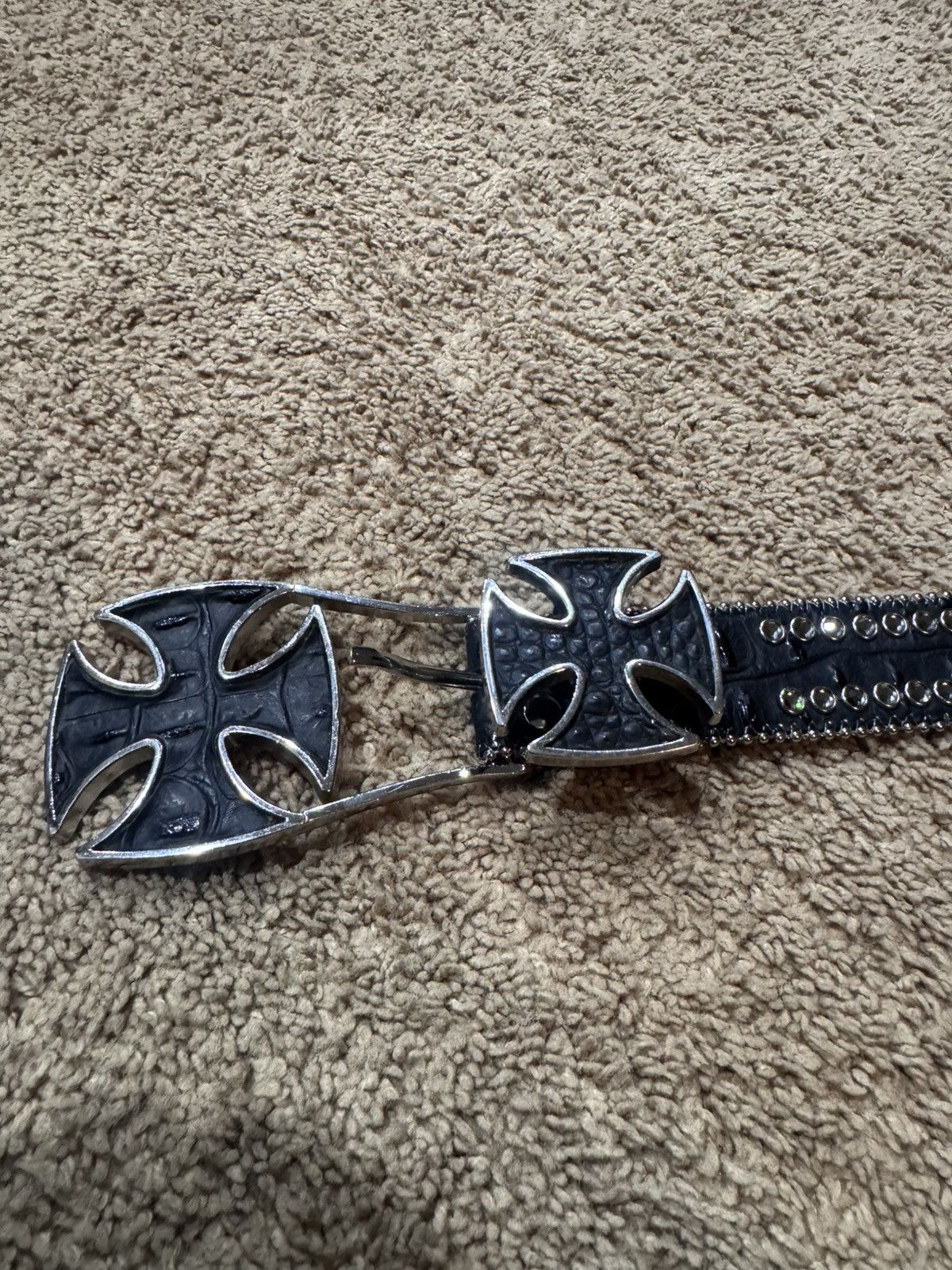 B.B. Simon B.B. Simon Studded Cross Belt Size 34 - 2 Thumbnail