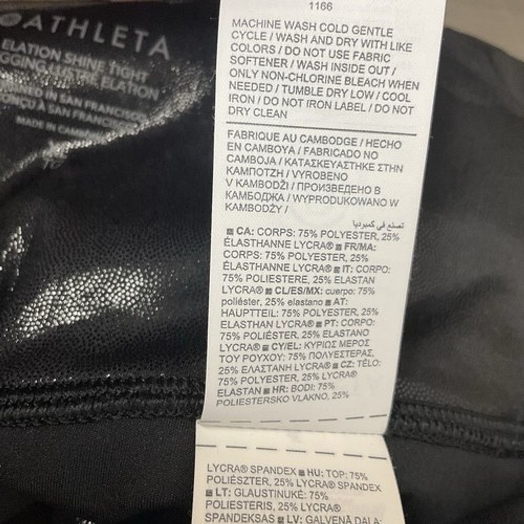 Athleta NWOT Athleta Black Faux Leather Midrise Leggings Women XL Size 34" / US 12 / IT 48 - 3 Thumbnail