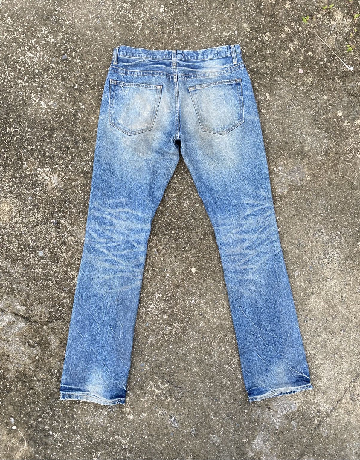Japanese Brand BLUEWAY Crashed Buttonfly Jeans Size US 30 / EU 46 - 2 Thumbnail