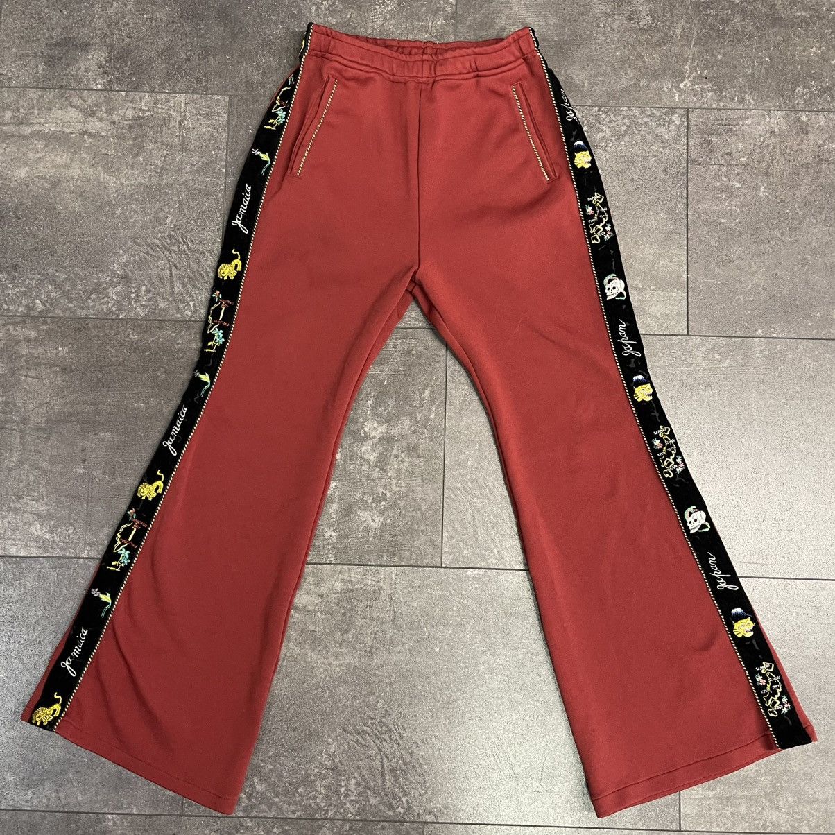 Kapital Kapital Ska Tape Track Pants Burgundy Size US 29 - 1 Thumbnail