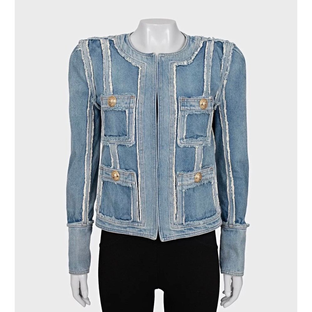 Balmain Balmain Raw-Edge Denim Jacket - Size FR38 / M Size S / US 4 / IT 40 - 1 Thumbnail