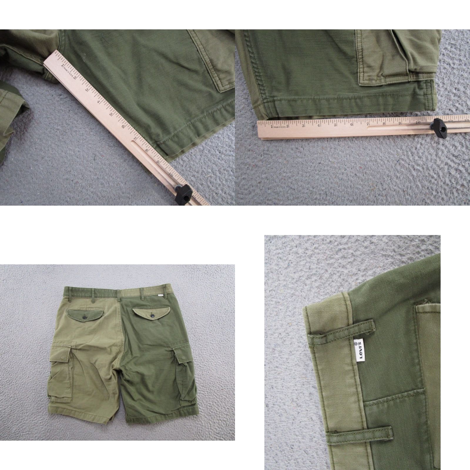 Levi's VTG Levi’s 2 Tone Green Cargo Shorts Levi’s Shorts Men 36 Denim Cotton Cargo Pocket 90s Grunge Vintage Green нэм Size US 36 / EU 52 - 8 Thumbnail