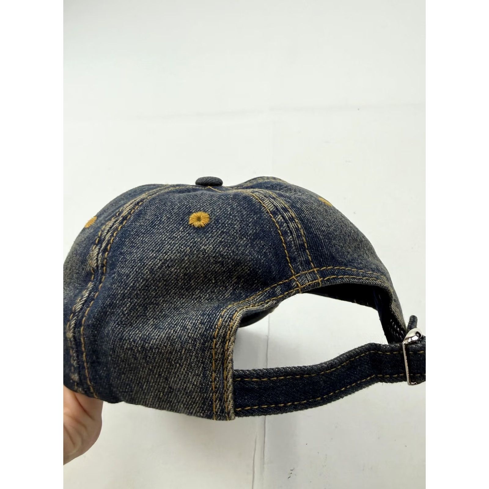 Denime VINTAGE USA 250th Anniversary Hat Cap Strap Back One Size Blue Denim Distressed USA Mens Size ONE SIZE - 2 Thumbnail