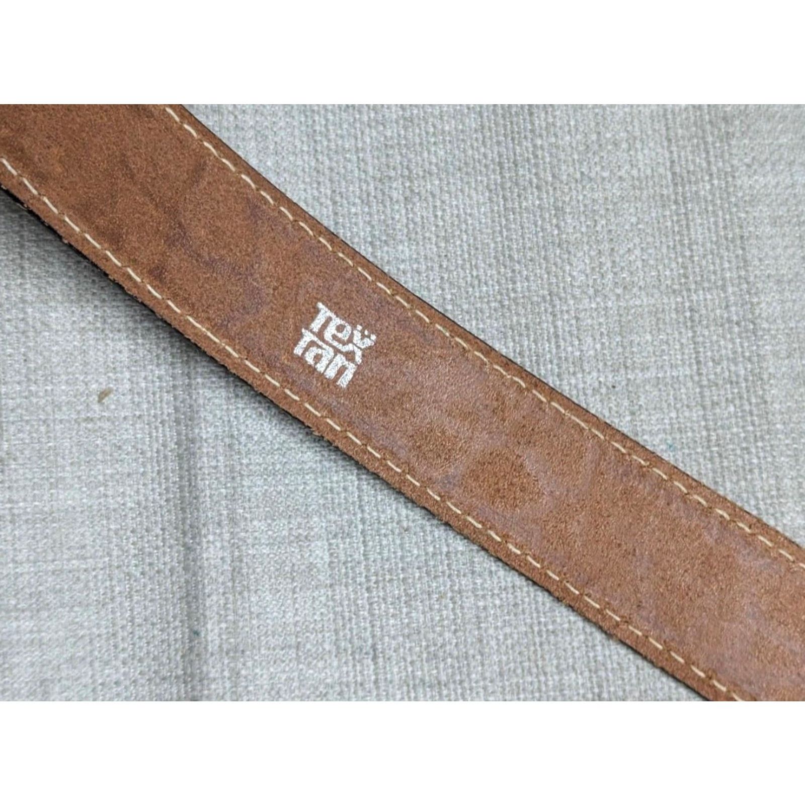 Vintage VINTAGE westERn belt tooled cowhide brown 32 belt Mens Western Belt Rodeo Buckle Straps 1-1/2" Size 32 - 5 Thumbnail