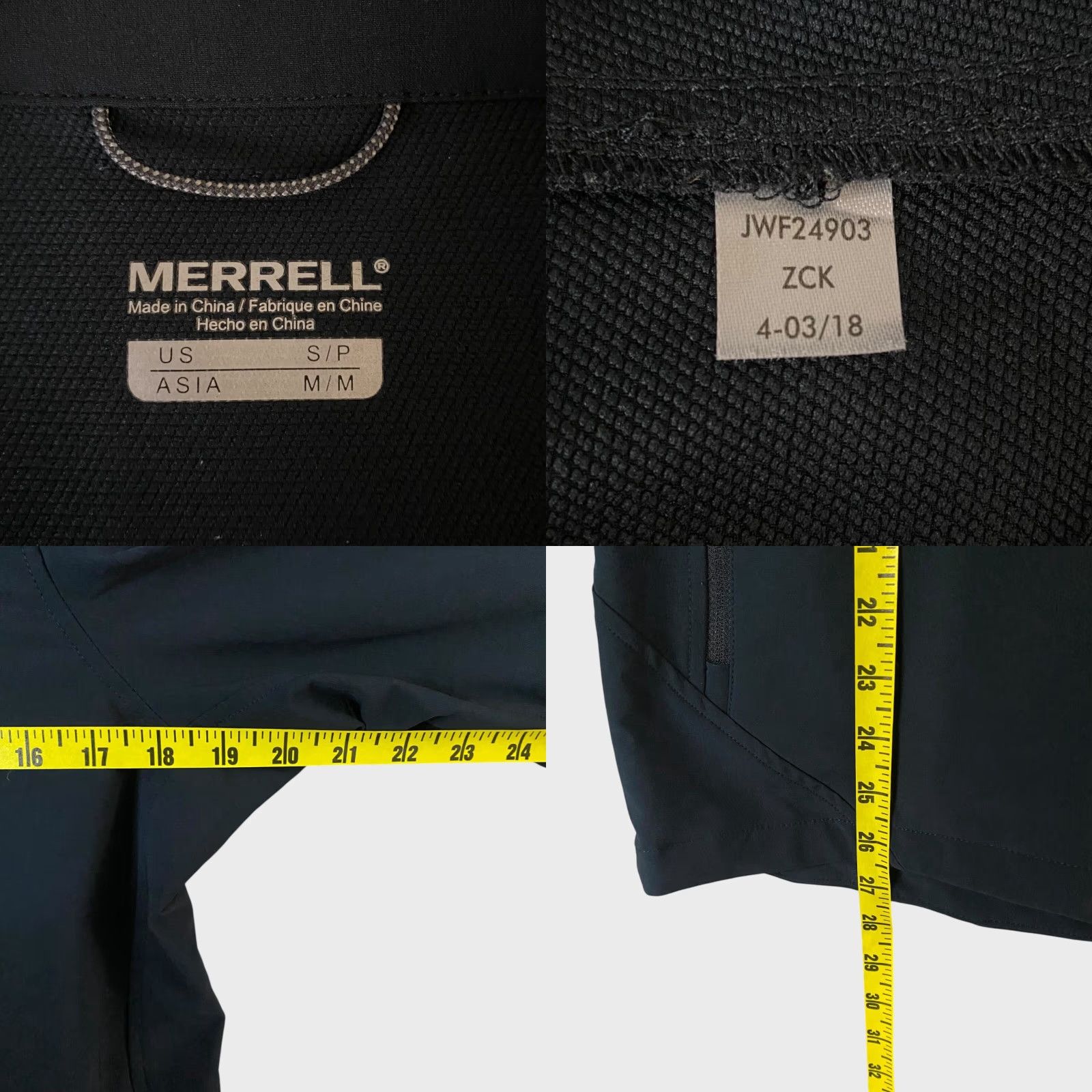Merrell Merrell 1/2 Zip Soft-Shell Jacket Black Women's Small Water-Resistant Activewear Size S / US 4 / IT 40 - 8 Thumbnail