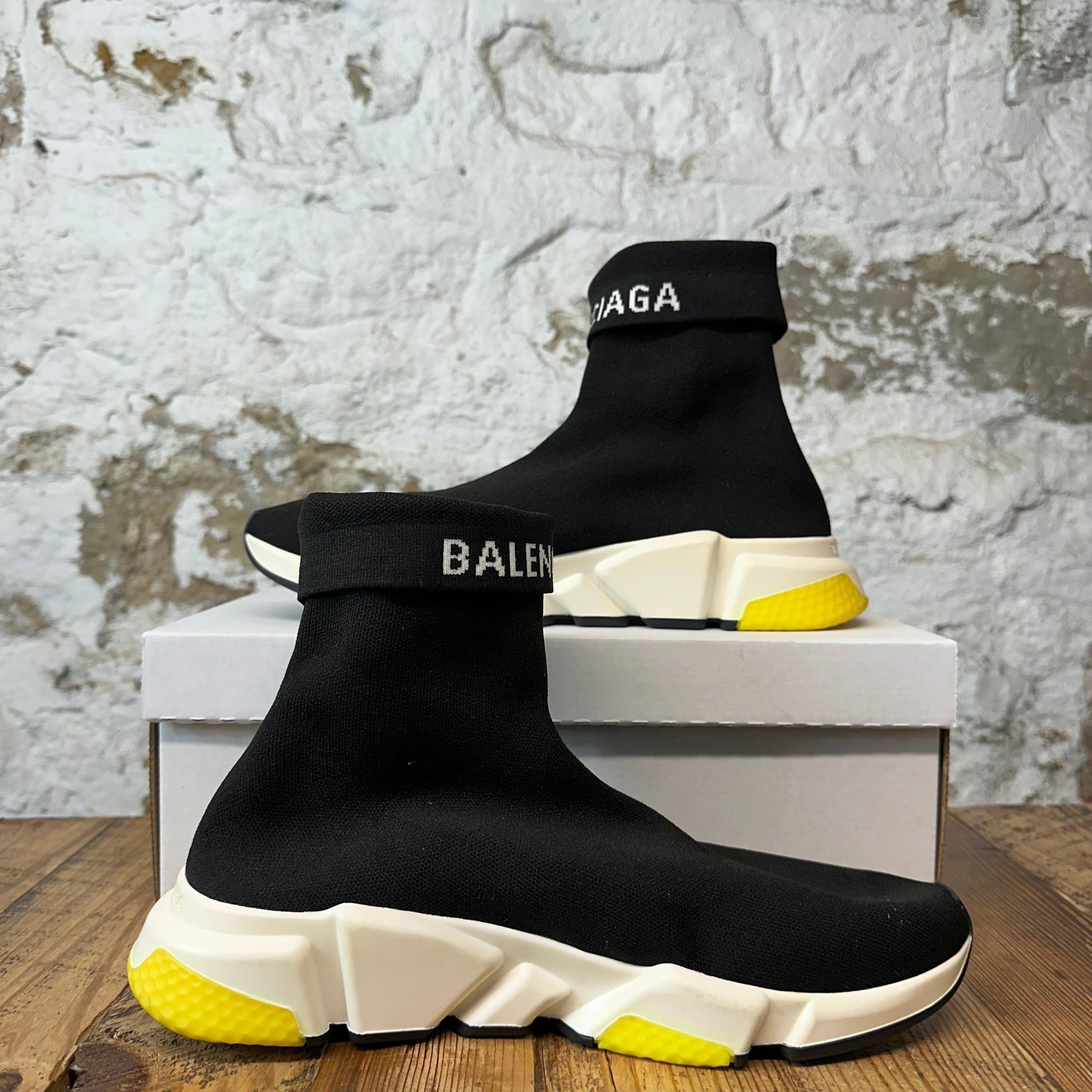 Balenciaga Balenciaga Sock Runner Black White Yellow Sneaker Sz 10 (43) Size US 10 / EU 43 - 2 Thumbnail