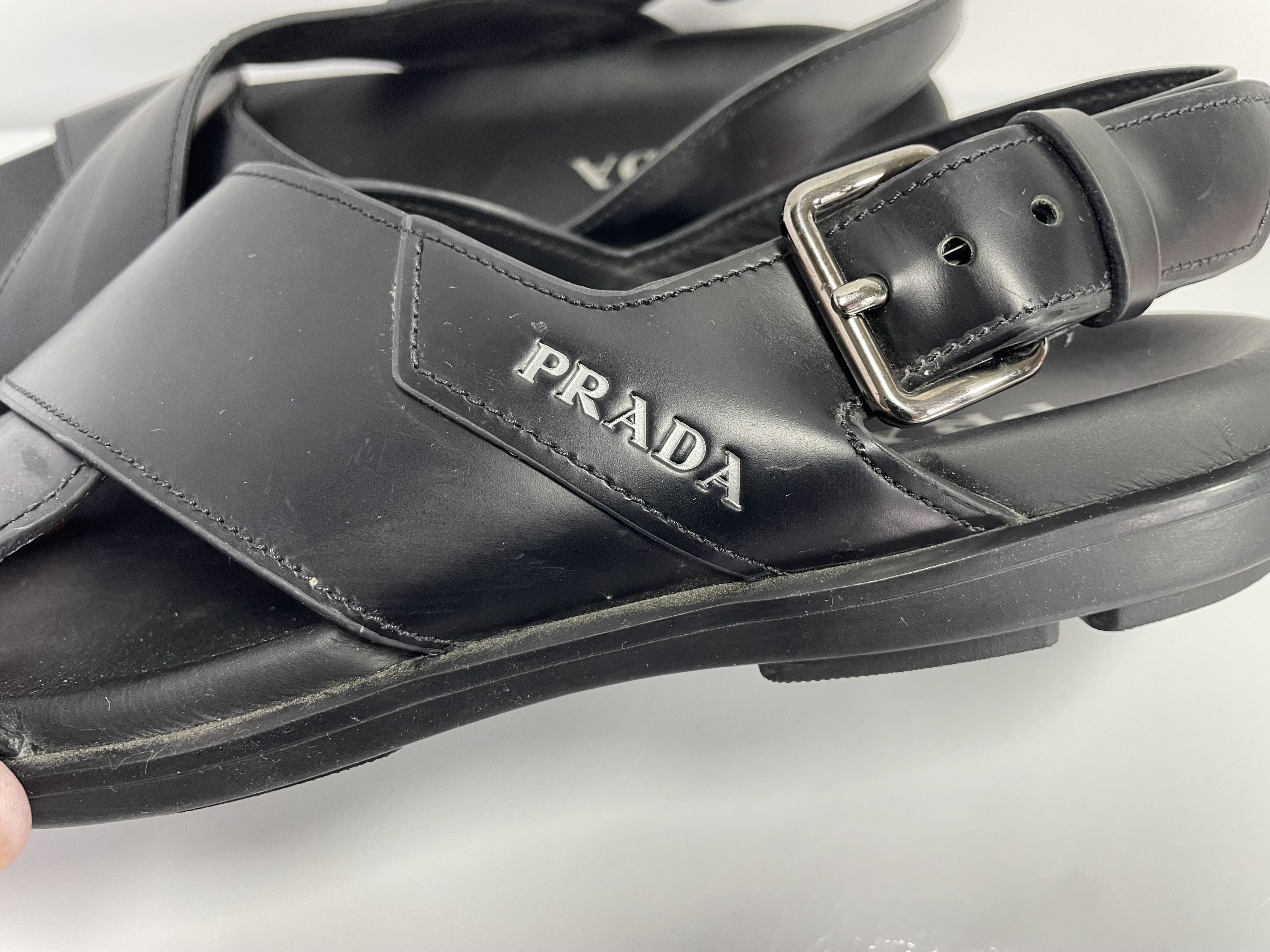 Prada Prada men leather sandals Size US 8 / EU 41 - 3 Thumbnail