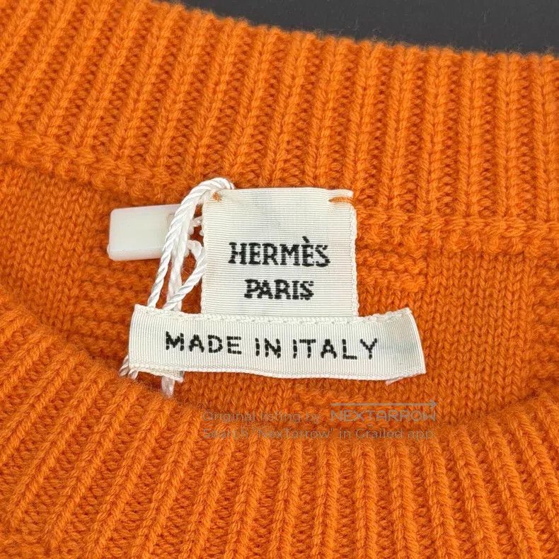 Hermes Hermes Orange Printed Wool Sweater Size XS / US 0-2 / IT 36-38 - 5 Thumbnail