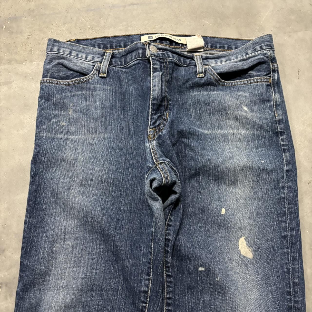 Japanese Brand × Vintage Crazy Vintage Y2K/2000s Dark Blue Wash Bootcut Streetwear Denim Jeans! Size US 34 / EU 50 - 5 Thumbnail