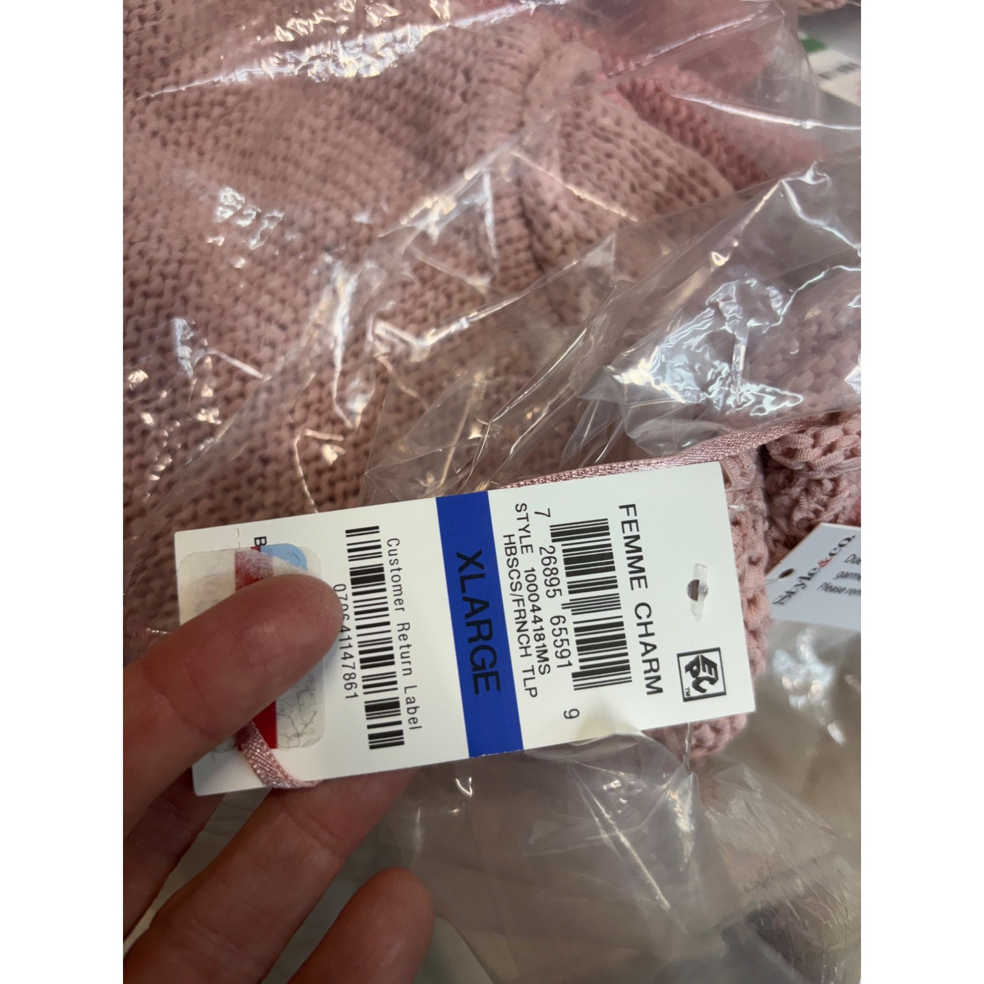 Other Style & Co Acrylic/Nylon Knit Sweater, Hibiscus/ French Tuli Size XL / US 12-14 / IT 48-50 - 8 Thumbnail
