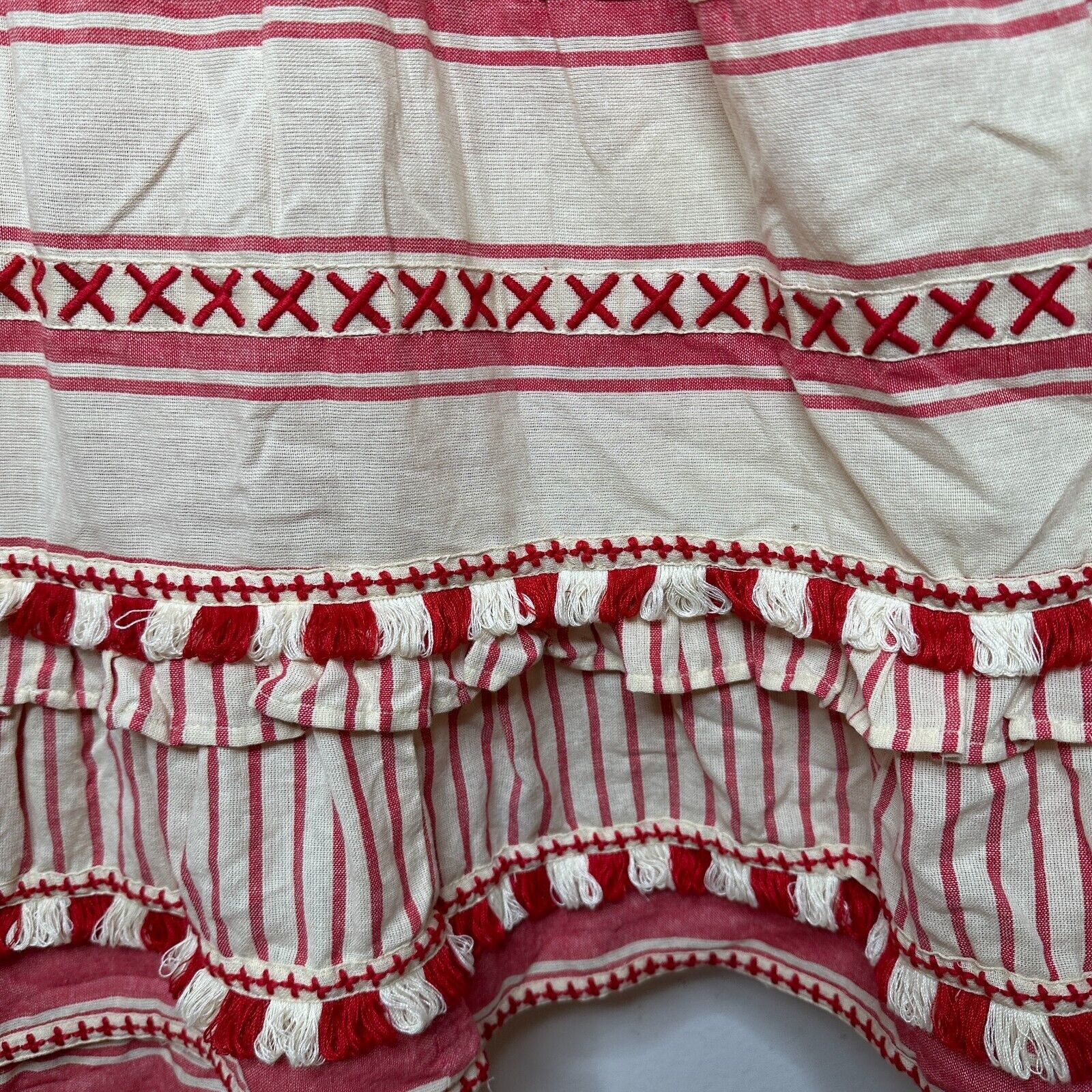 Dodo Bar Or DODO BAR OR Tan Red Striped Polka Dot Ruffle Maxi Dress S Size S / US 4 / IT 40 - 7 Thumbnail