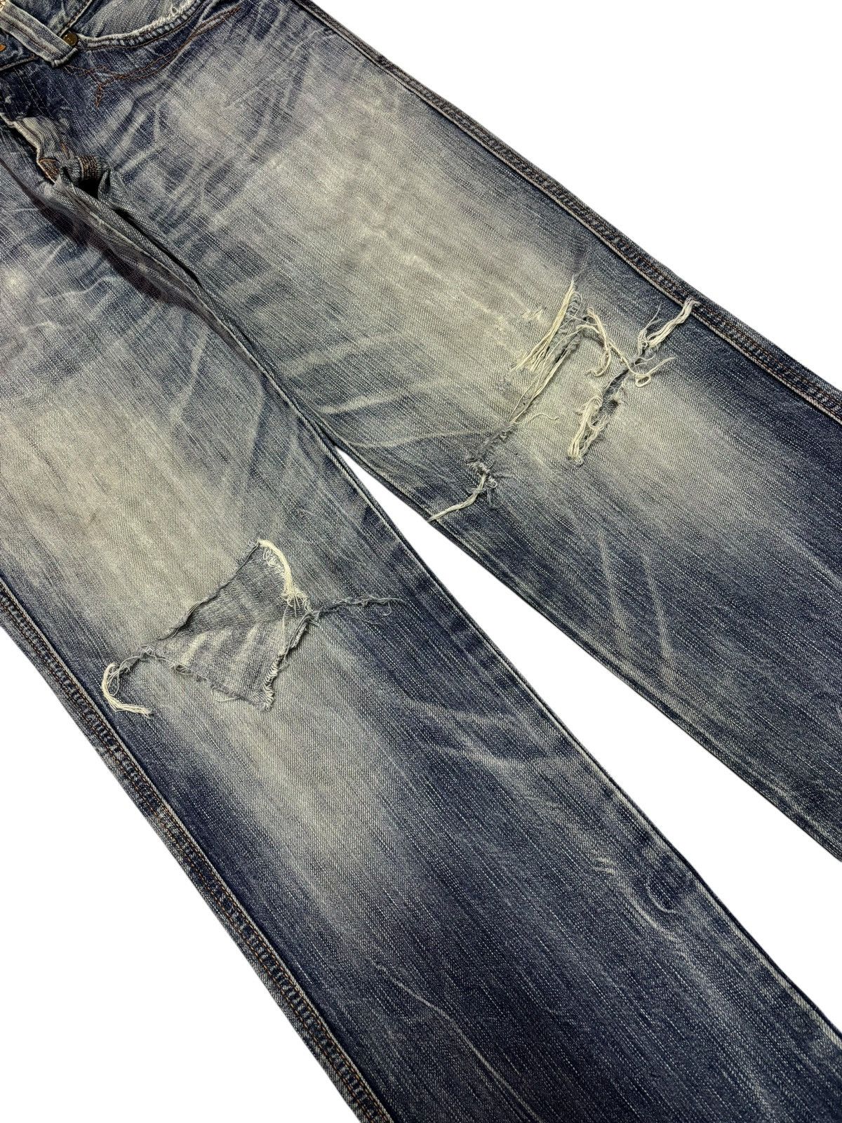 Edwin × Japanese Brand Vintage Edwin BTZ503 Blue Trip Bootcut Jeans Size US 31 - 4 Thumbnail