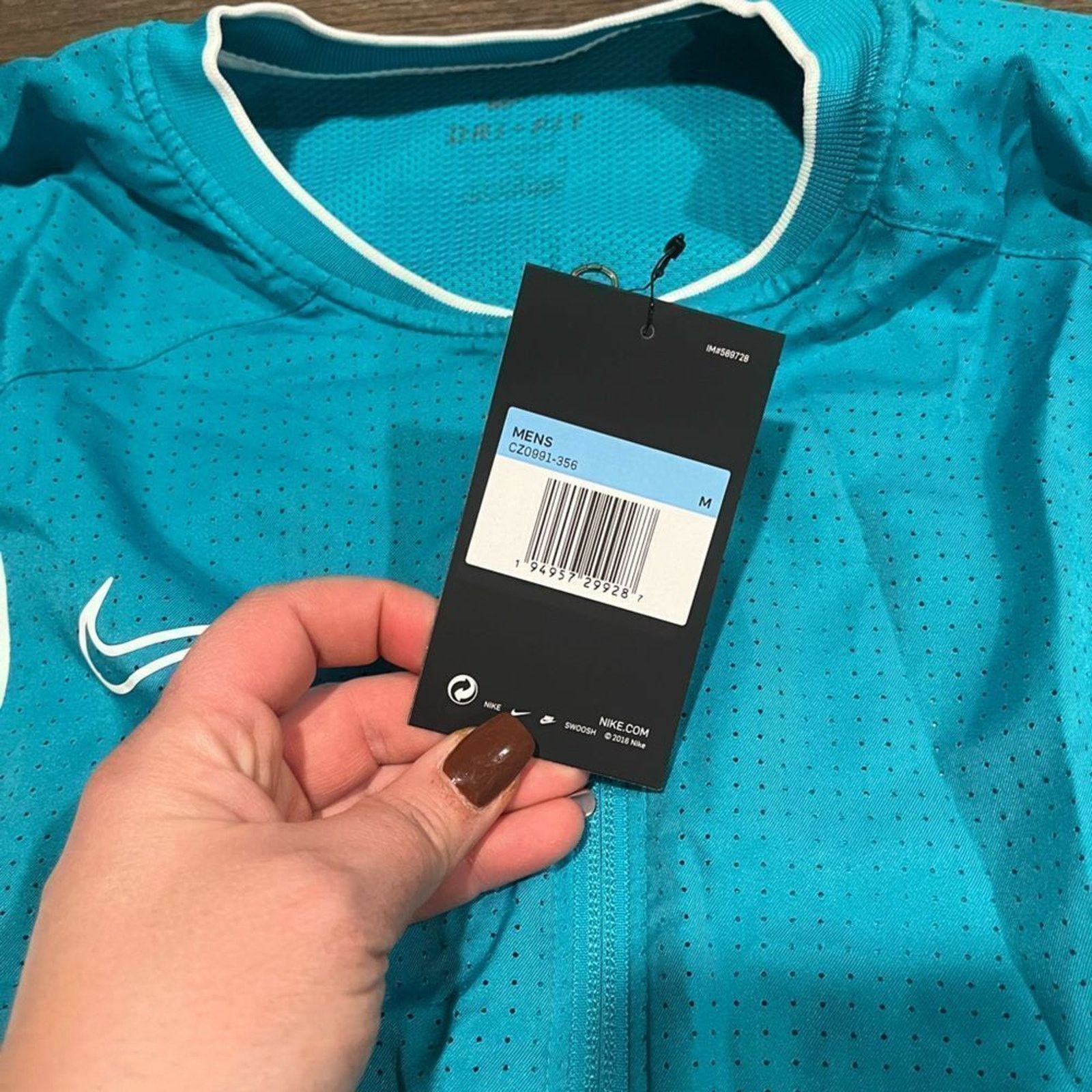 Nike NWT Nike Mens Teal Full Zip Dri-FIT Jacket - Size M Size US M / EU 48-50 / 2 - 6 Thumbnail
