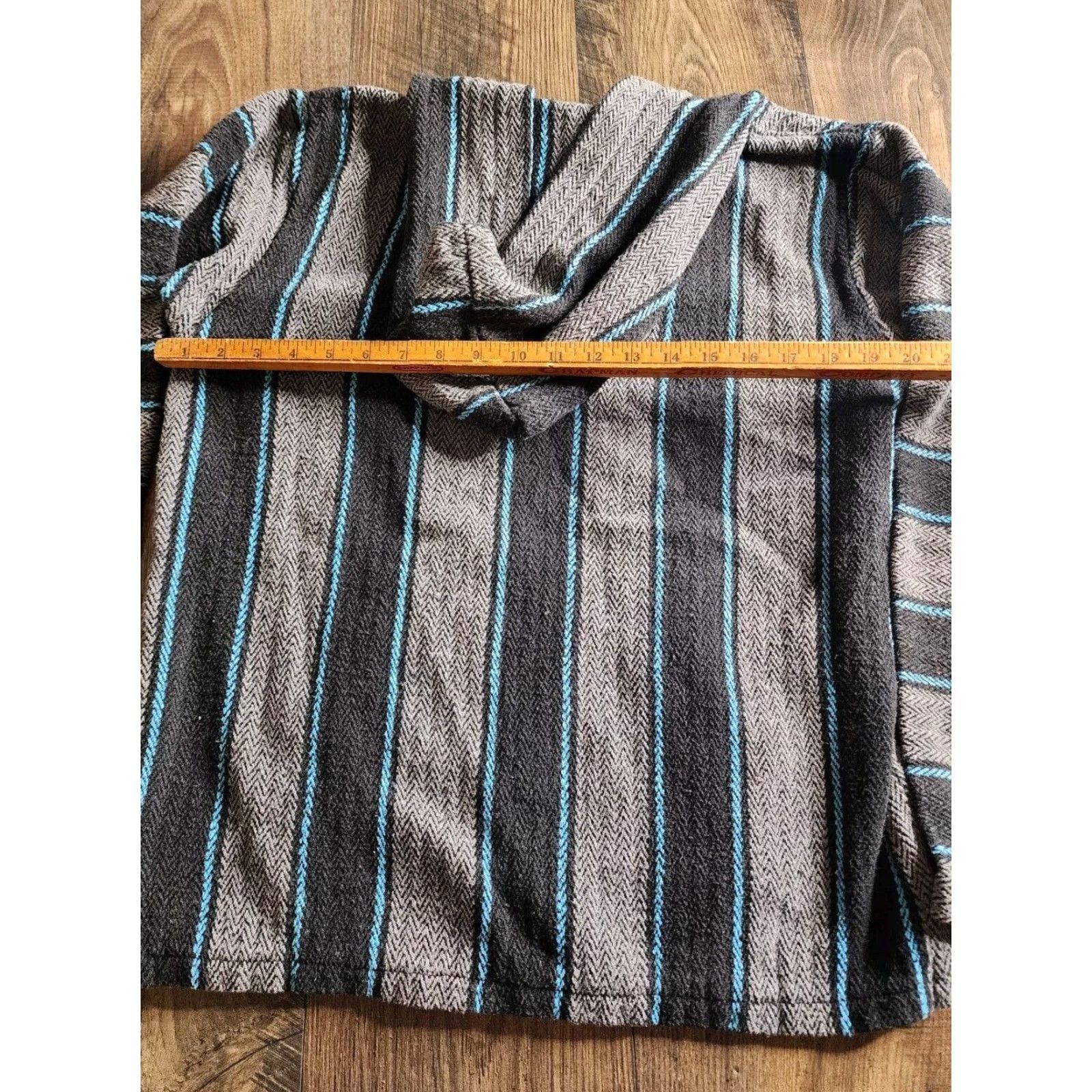 Vintage Miguel Geraldo Hoodie Men L Poncho Baja Aztec Stripe Festival Hippie Mexico 80s 90s Vintage Size US L / EU 52-54 / 3 - 3 Thumbnail