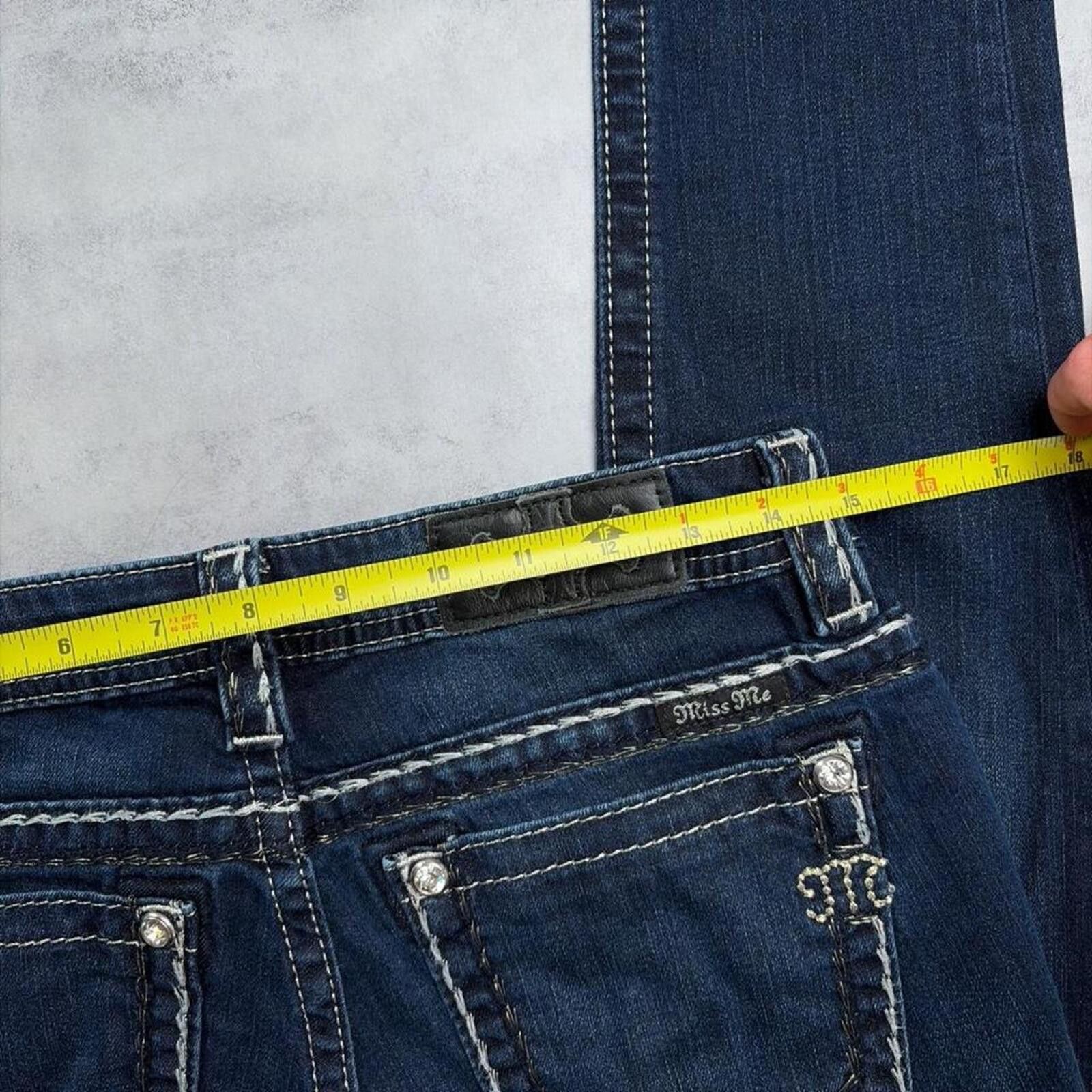 Other Y2K Dark Wash Miss Me Grunge Gothic Skinny Denim Jeans Size 30" / US 8 / IT 44 - 6 Thumbnail