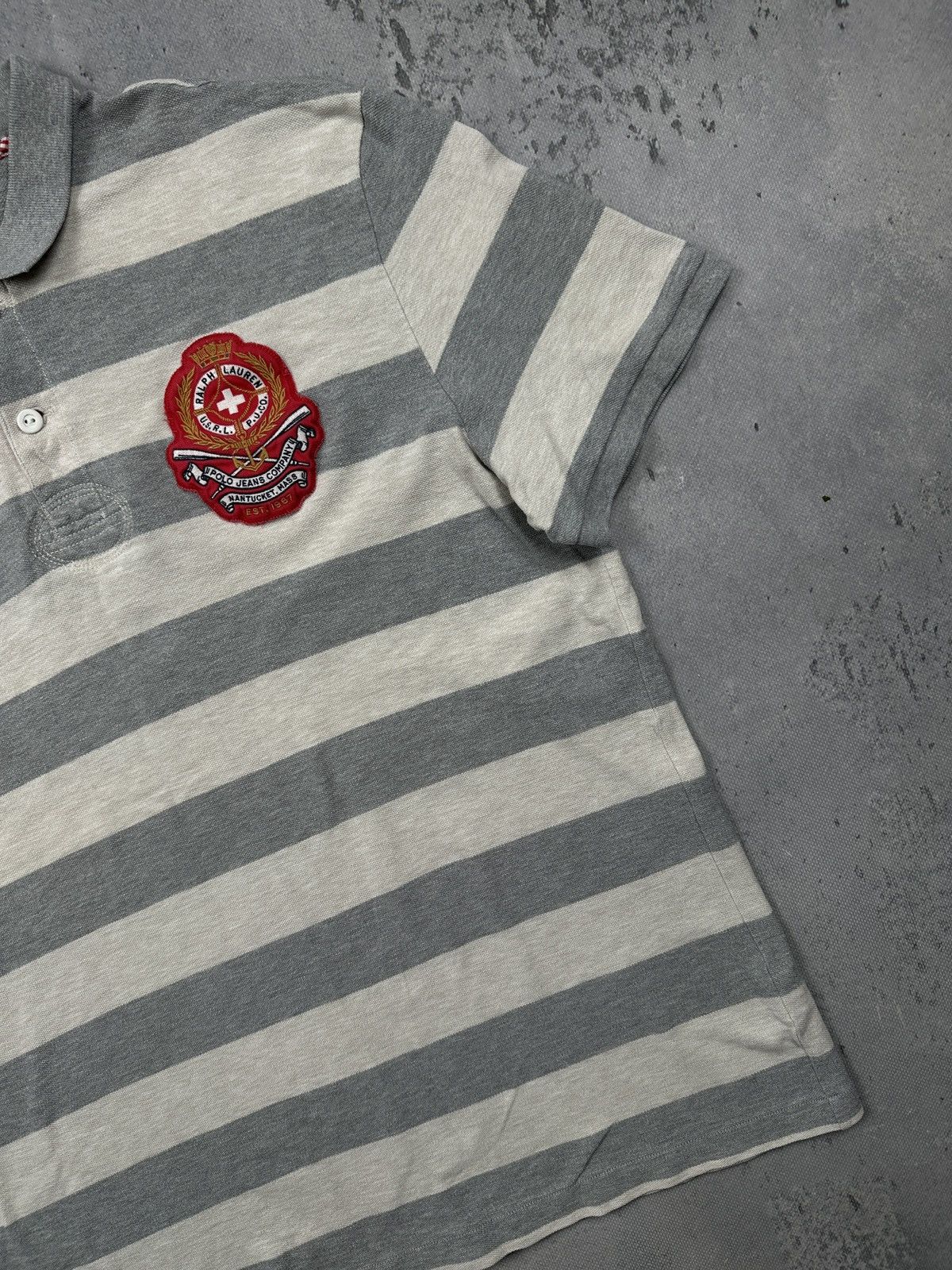 Polo Ralph Lauren Polo Jeans Company Ralph Lauren Striped Polo Crest Patch 90s Size US XL / EU 56 / 4 - 3 Thumbnail