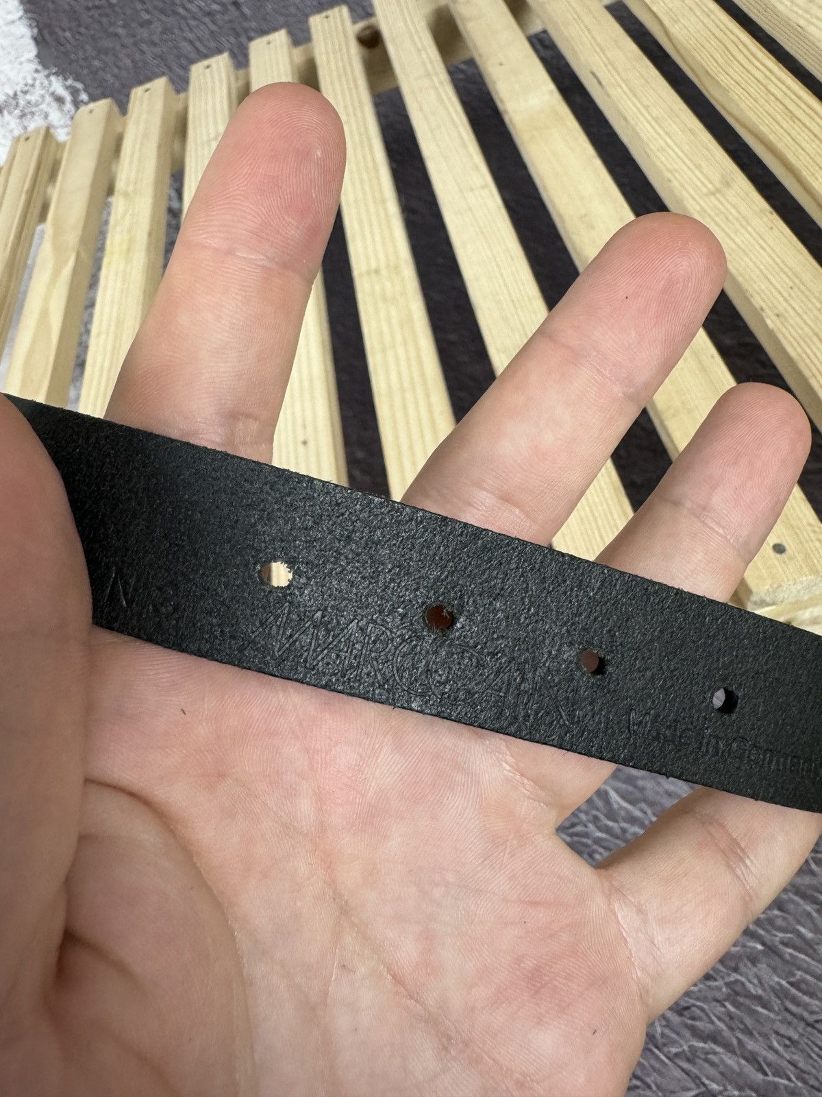 Genuine Leather Marc Cain black Gunmetal leather belt 85 N 3 made in Germany Size ONE SIZE - 9 Thumbnail