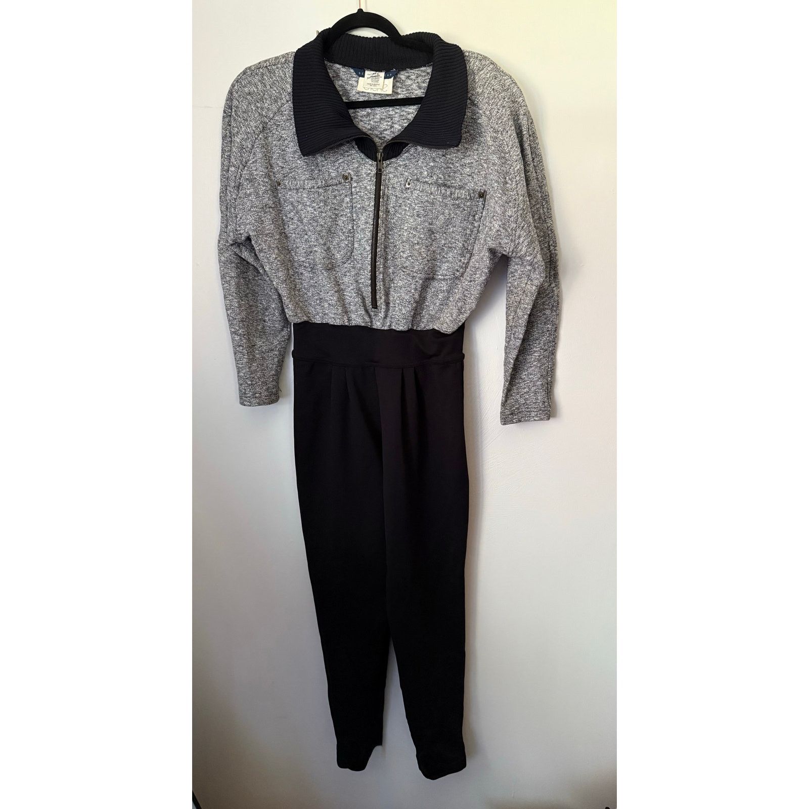 Vintage Vintage 80’s Cache Gray Black Strirrup Jumpsuit Small Med Size 30" / US 8 / IT 44 - 1 Thumbnail