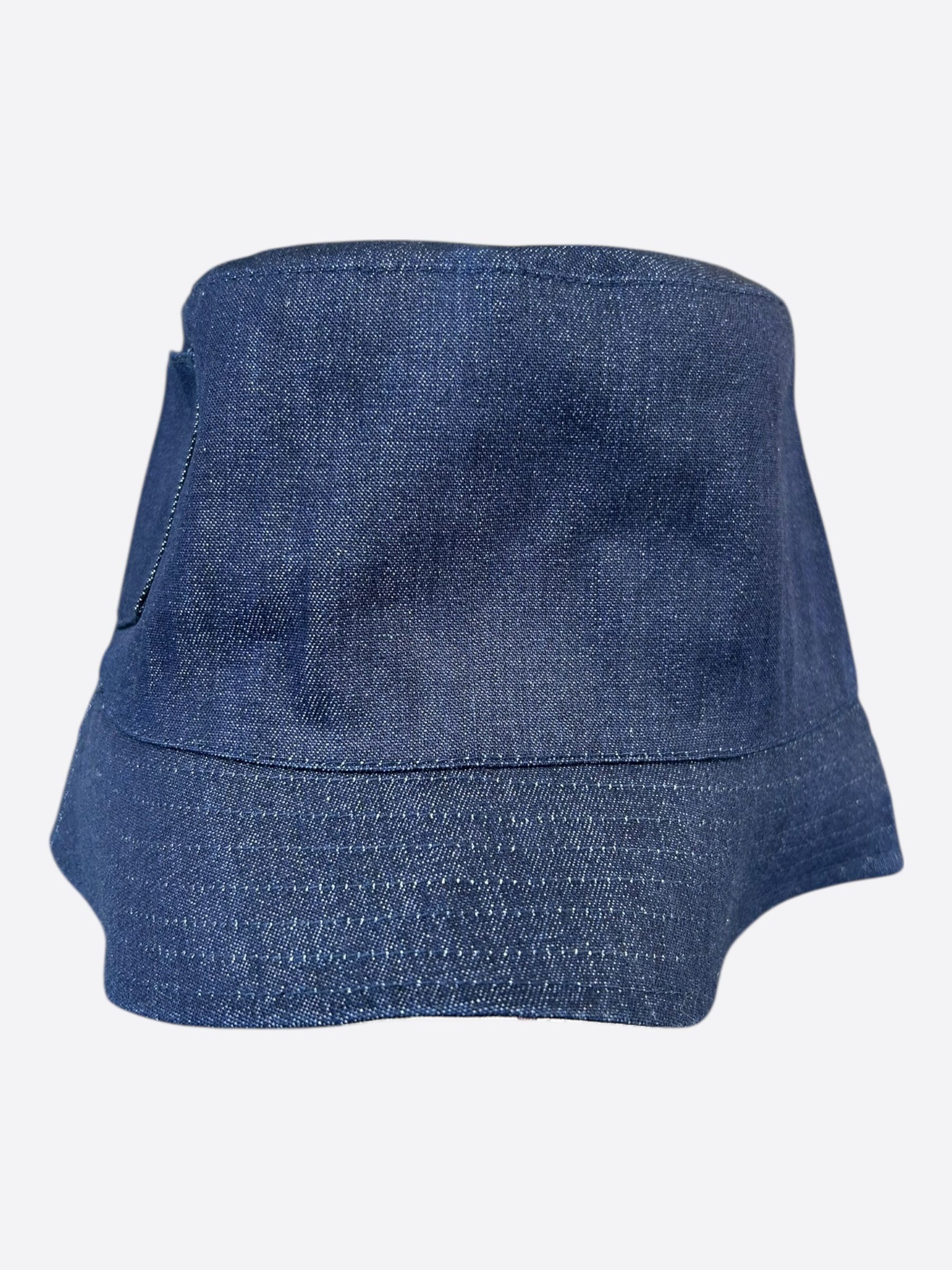 Louis Vuitton Burberry Checkered Tan & Blue Denim Reversible Bucket Hat Size ONE SIZE - 7 Thumbnail