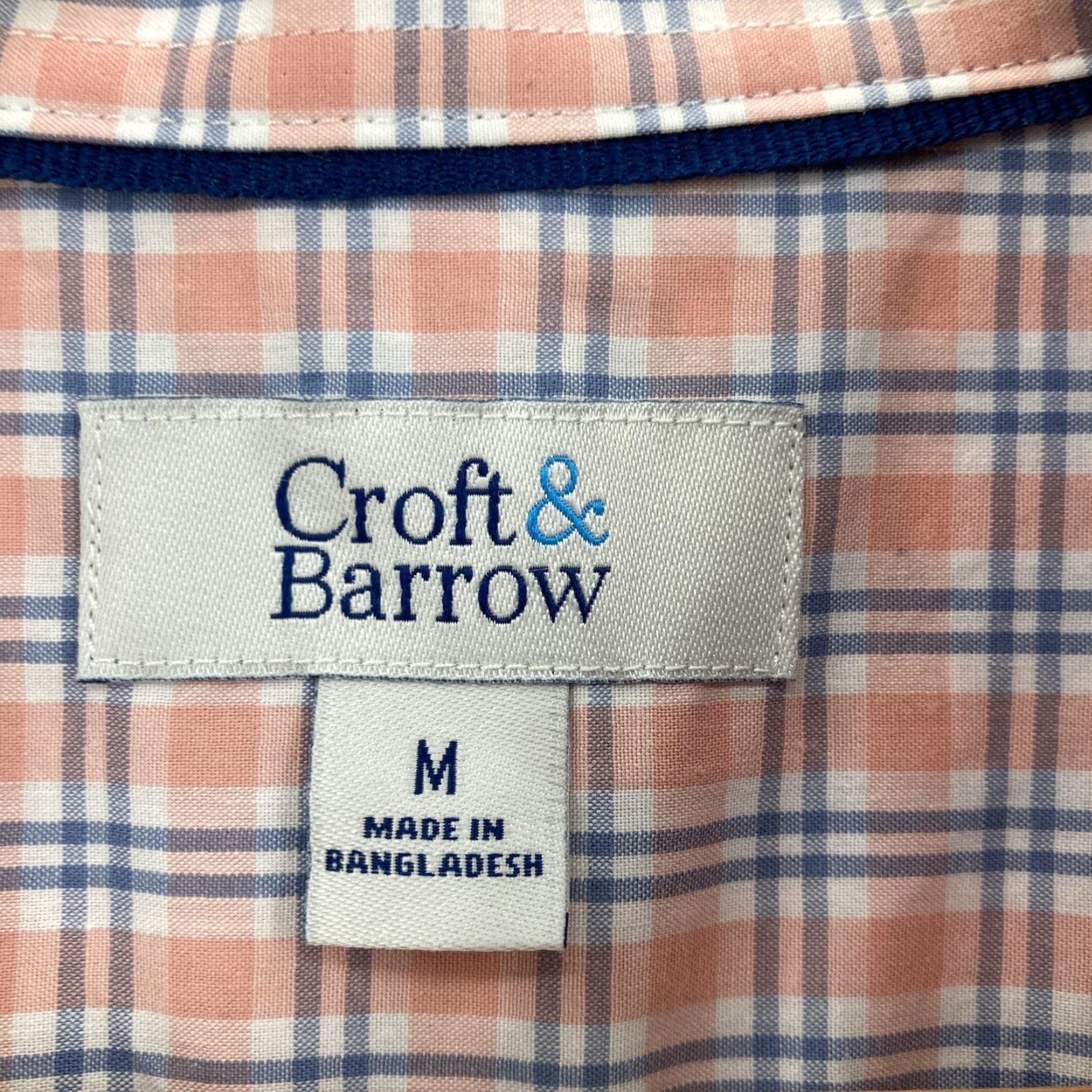 Croft & Barrow Croft & Barrow Shirt Mens Medium Orange Plaid Easy Care Short Sleeve Button Down Size US M / EU 48-50 / 2 - 4 Thumbnail