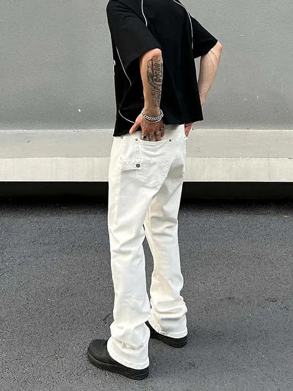 VIBE White Stacked Flare Denim Jeans Size US 30 / EU 46 - 2 Thumbnail