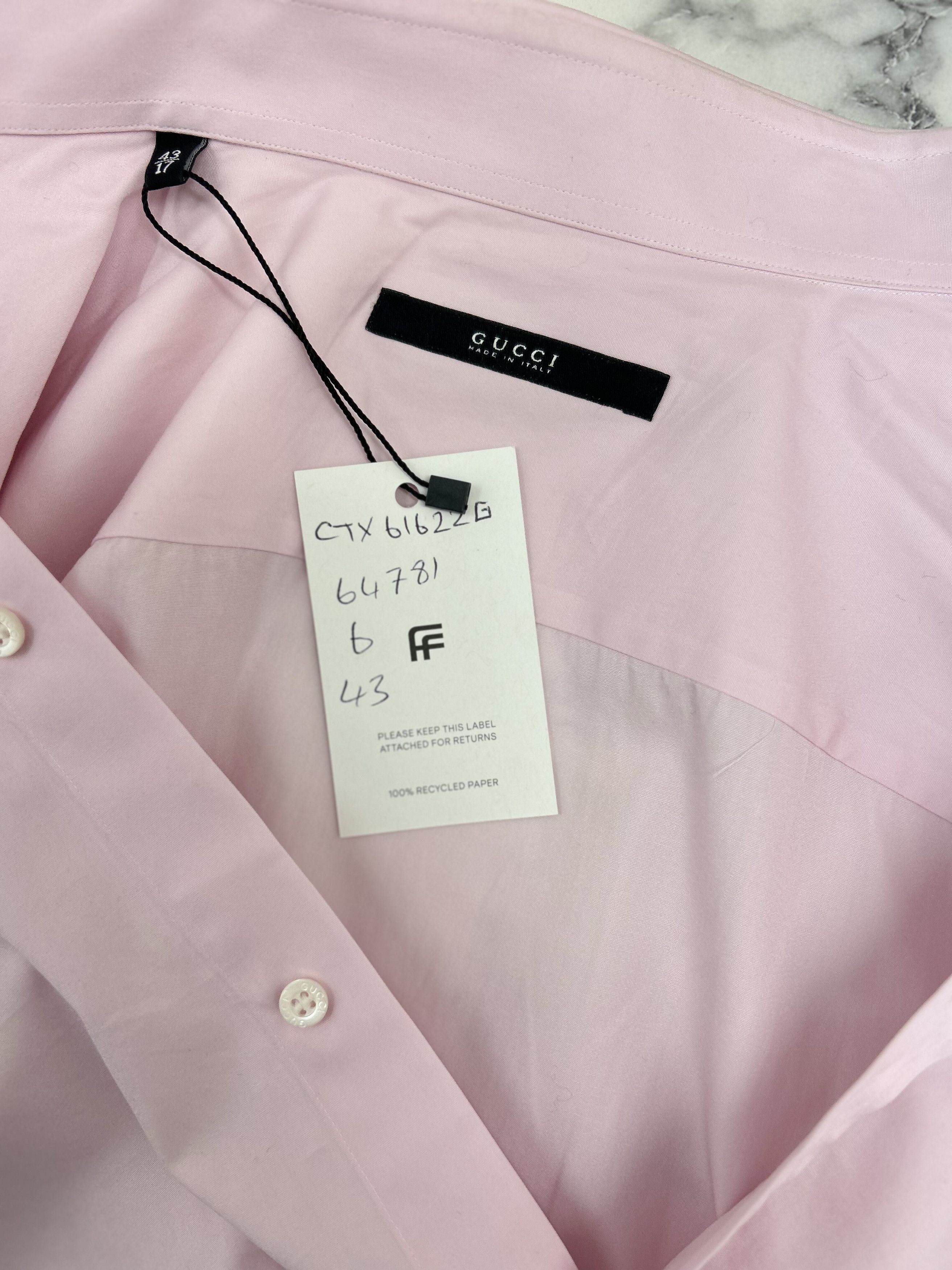 Gucci Gucci Pink Classic Dress Shirt - Slim Fit Size US L / EU 52-54 / 3 - 4 Thumbnail