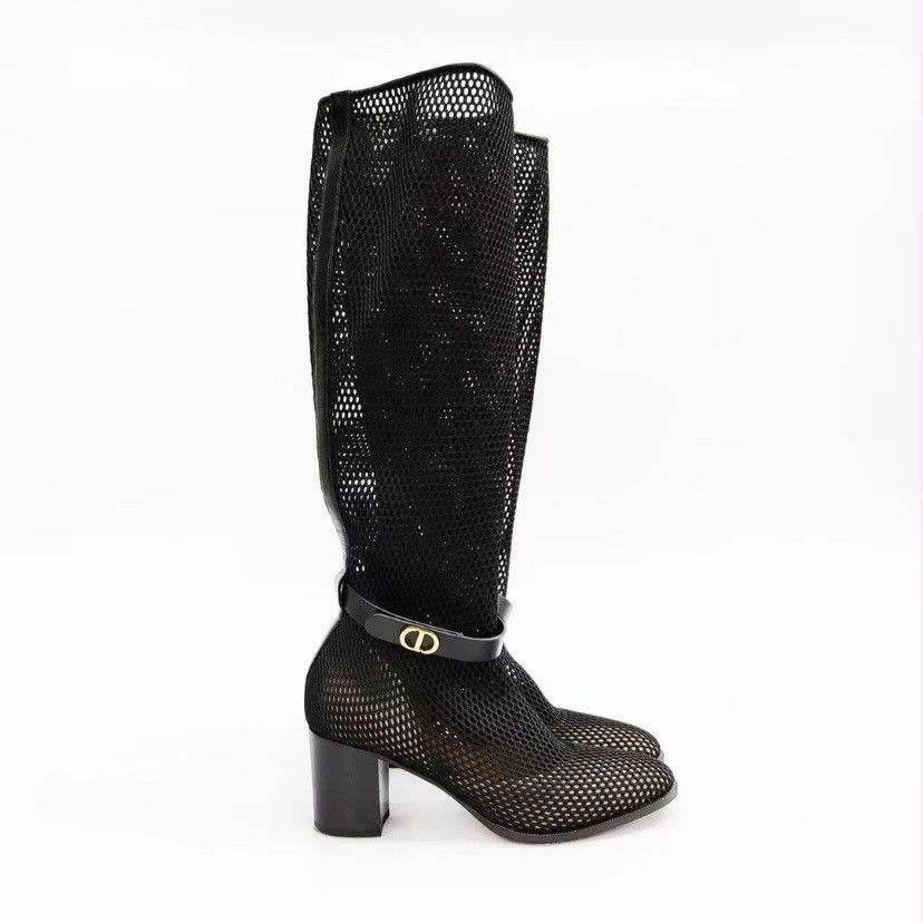 Dior Christian Dior Empreinte mesh and leather boots Size US 6 / IT 36 - 3 Thumbnail
