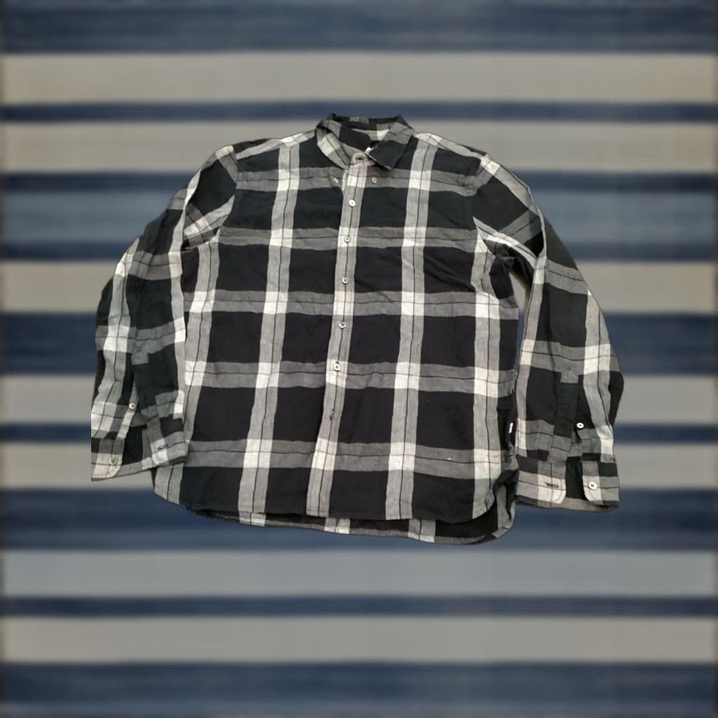 Levi's LEVIS Buffalo Plaid Button-Up Shirt XL Mens Black Gray White Long Sleeve Size US XL / EU 56 / 4 - 1 Thumbnail
