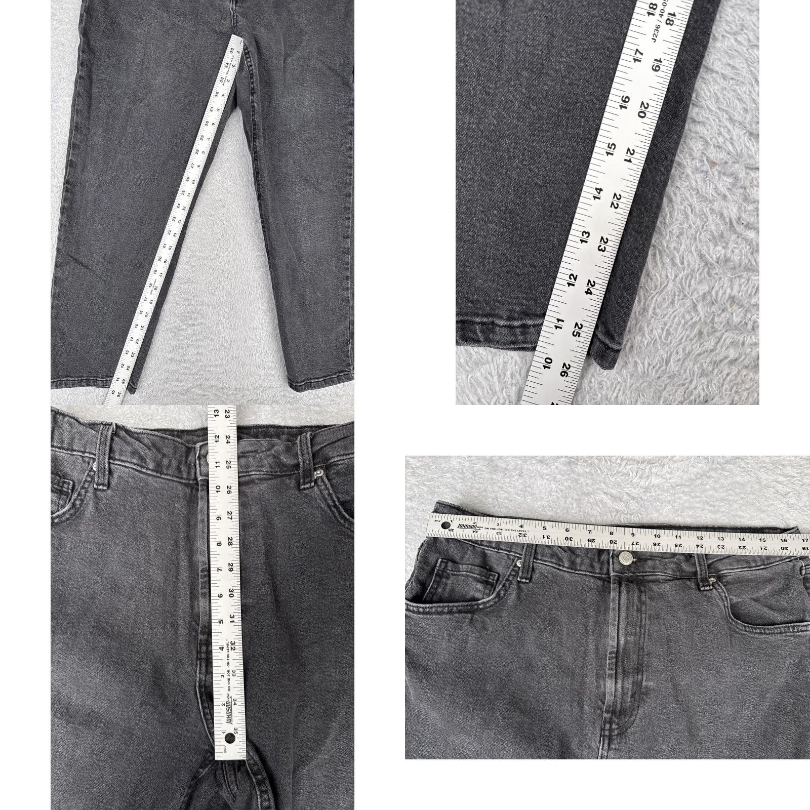 Vintage Wild Fable Jeans Womens 16 Black Gray Wash Straight Leg Stretch Denim 5 Pocket Size 38" / US 16 / IT 52 - 8 Thumbnail